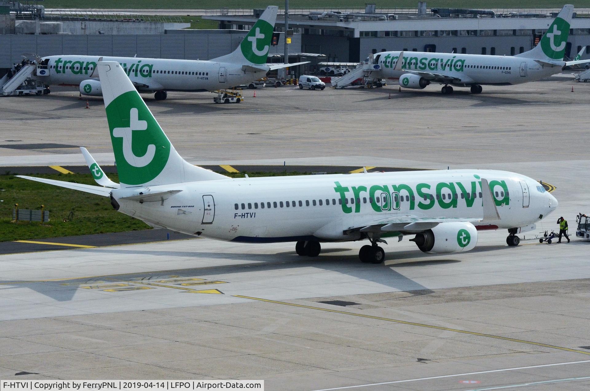 F-HTVI, 2018 Boeing 737-8K2 C/N 62164, Push-back for Transavia B738