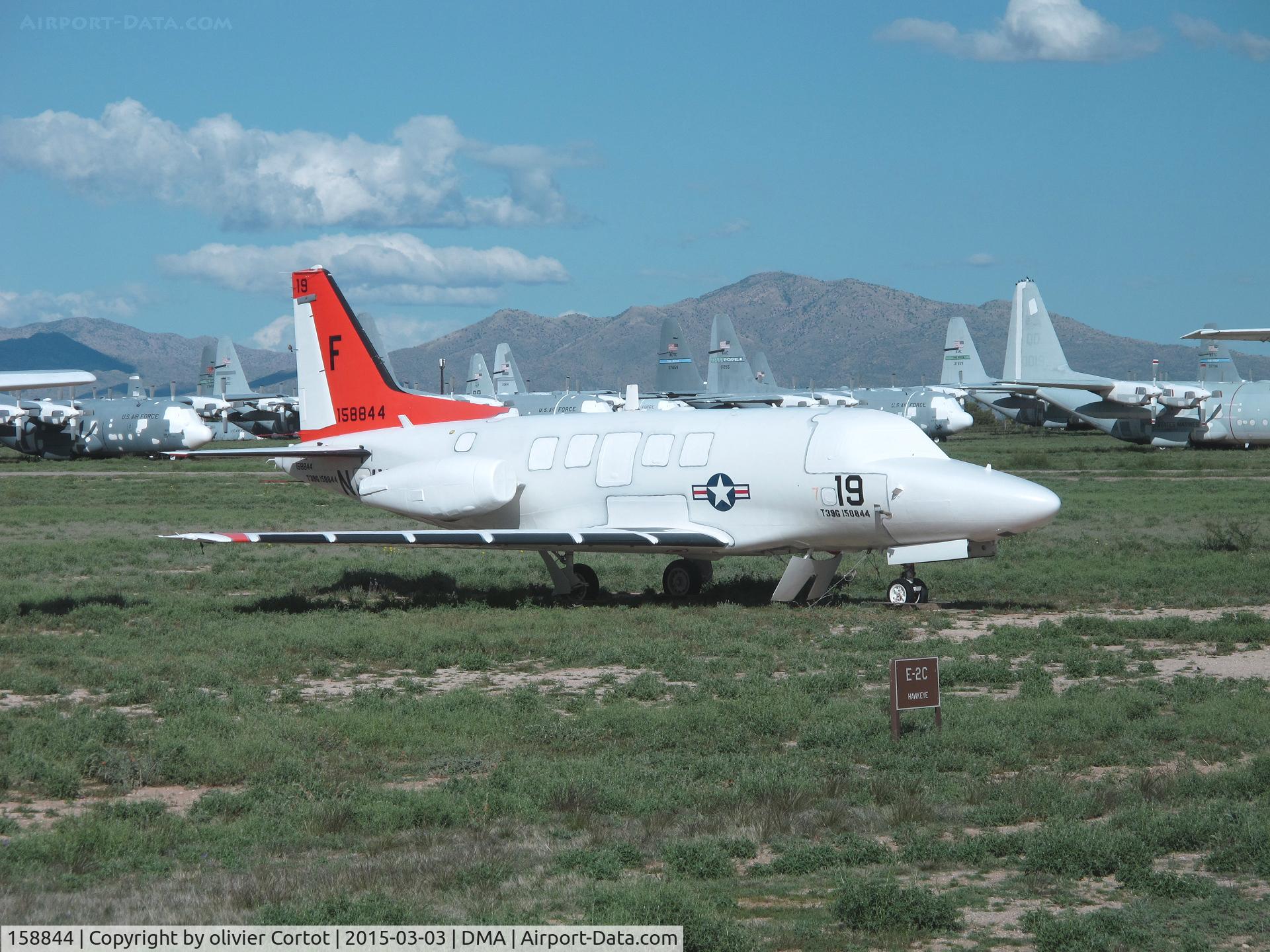 158844, North American Rockwell CT-39G Sabreliner C/N 306-55, taken from the tour bus