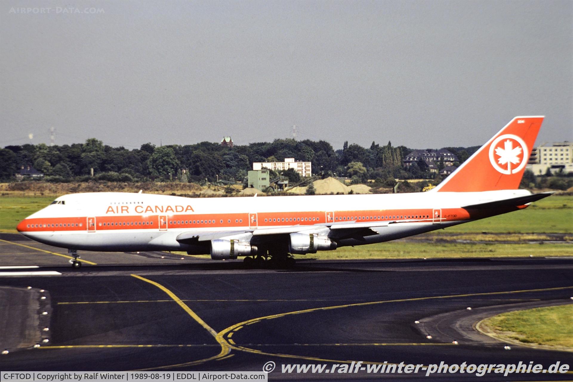 C-FTOD, 1973 Boeing 747-133 C/N 20767, Boeing 747-133 - AC ACA Air Canada - 20-767  - C-FTOD - 19.08.1989 - DUS
