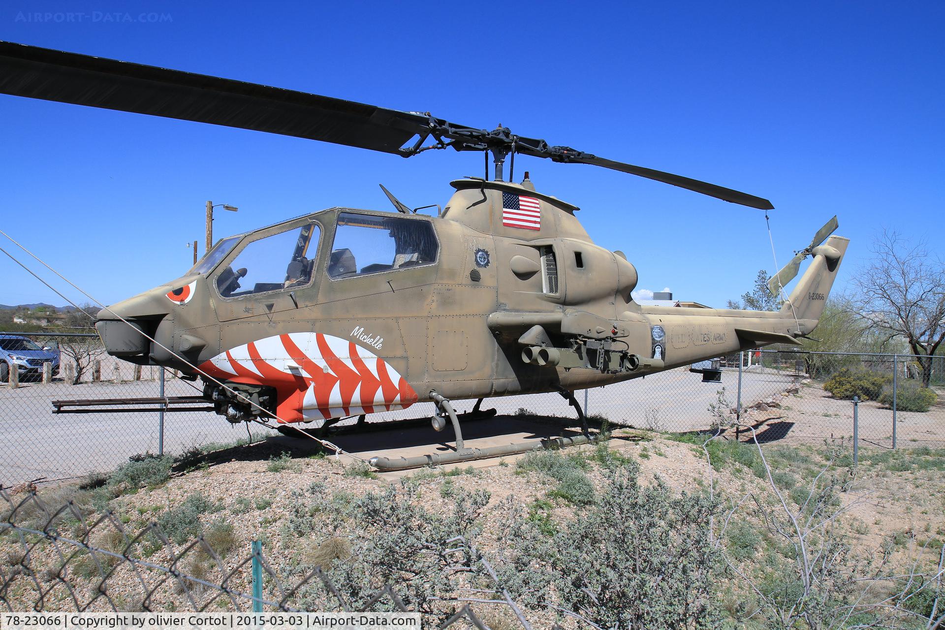 78-23066, 1978 Bell AH-1E Cobra C/N 22172, near a veteran center