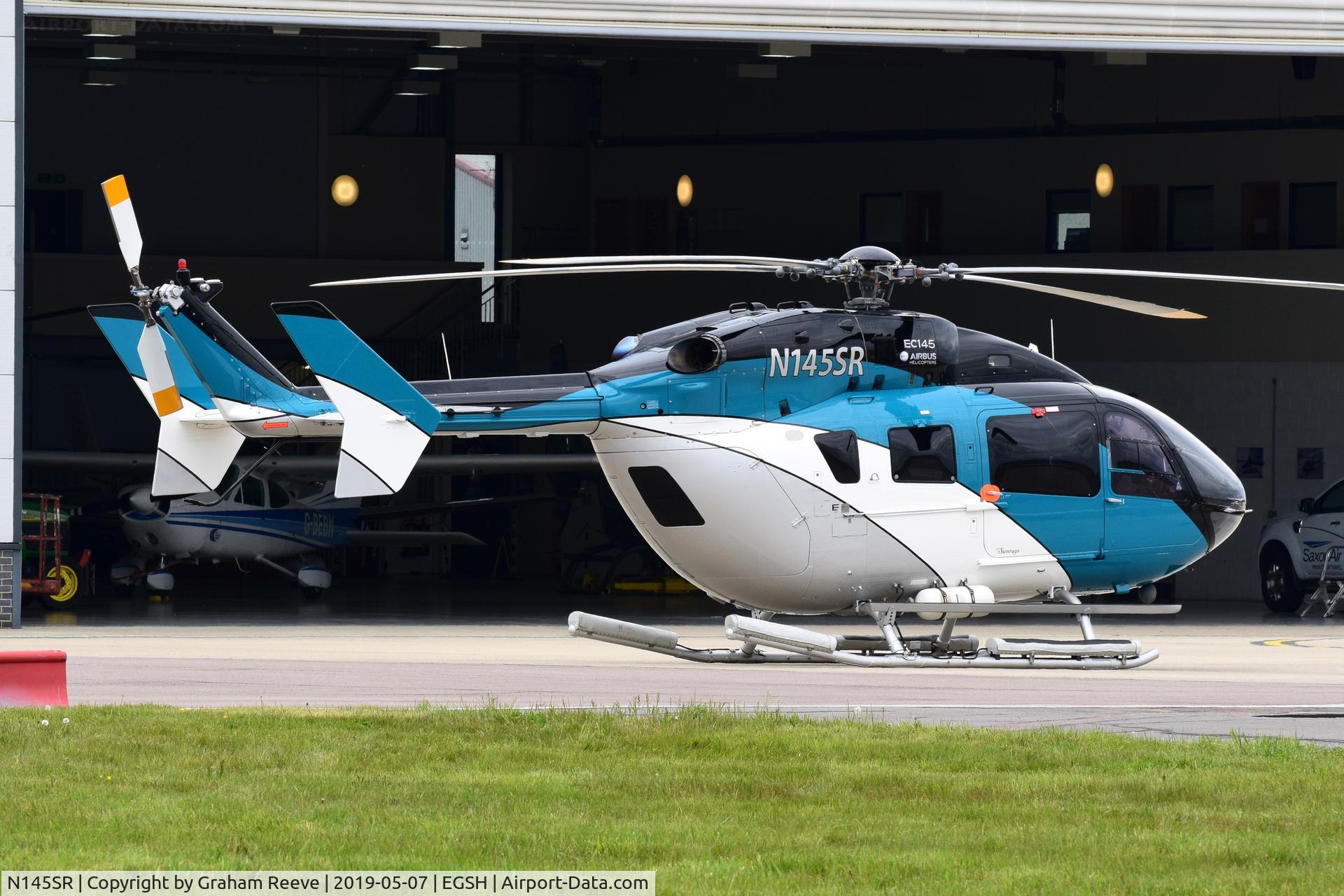 N145SR, Eurocopter-Kawasaki EC-145 (BK-117C-2) C/N 9339, Parked at Norwich.