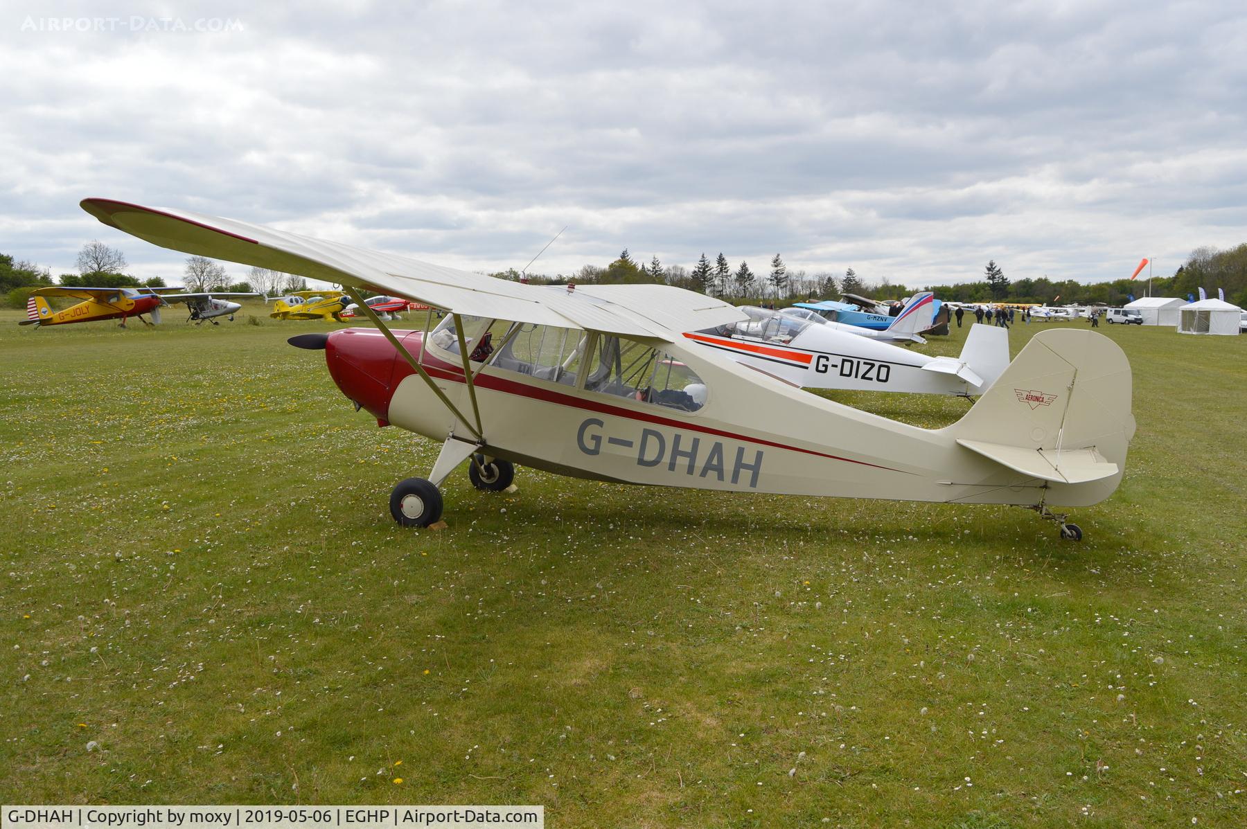 G-DHAH, 1946 Aeronca 7AC Champion C/N 7AC-4185, Aeronca 7BCM (Conv.) Champion at Popham.