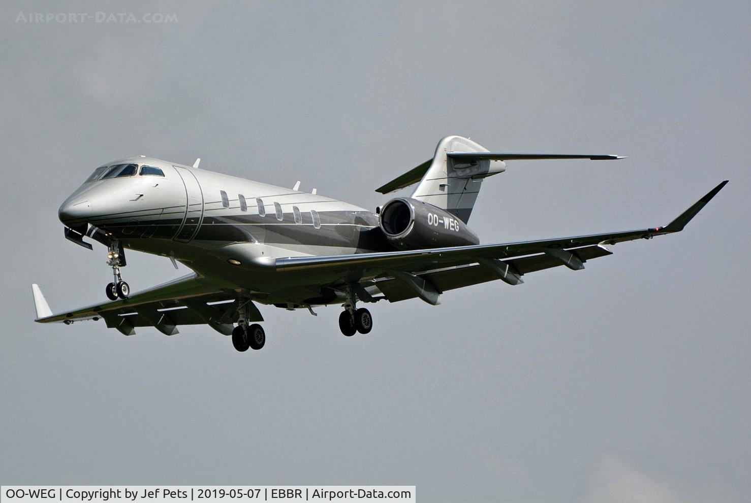 OO-WEG, 2018 Bombardier Challenger 350 (BD-100-1A10) C/N 20763, Landing at Brussels Airport.
