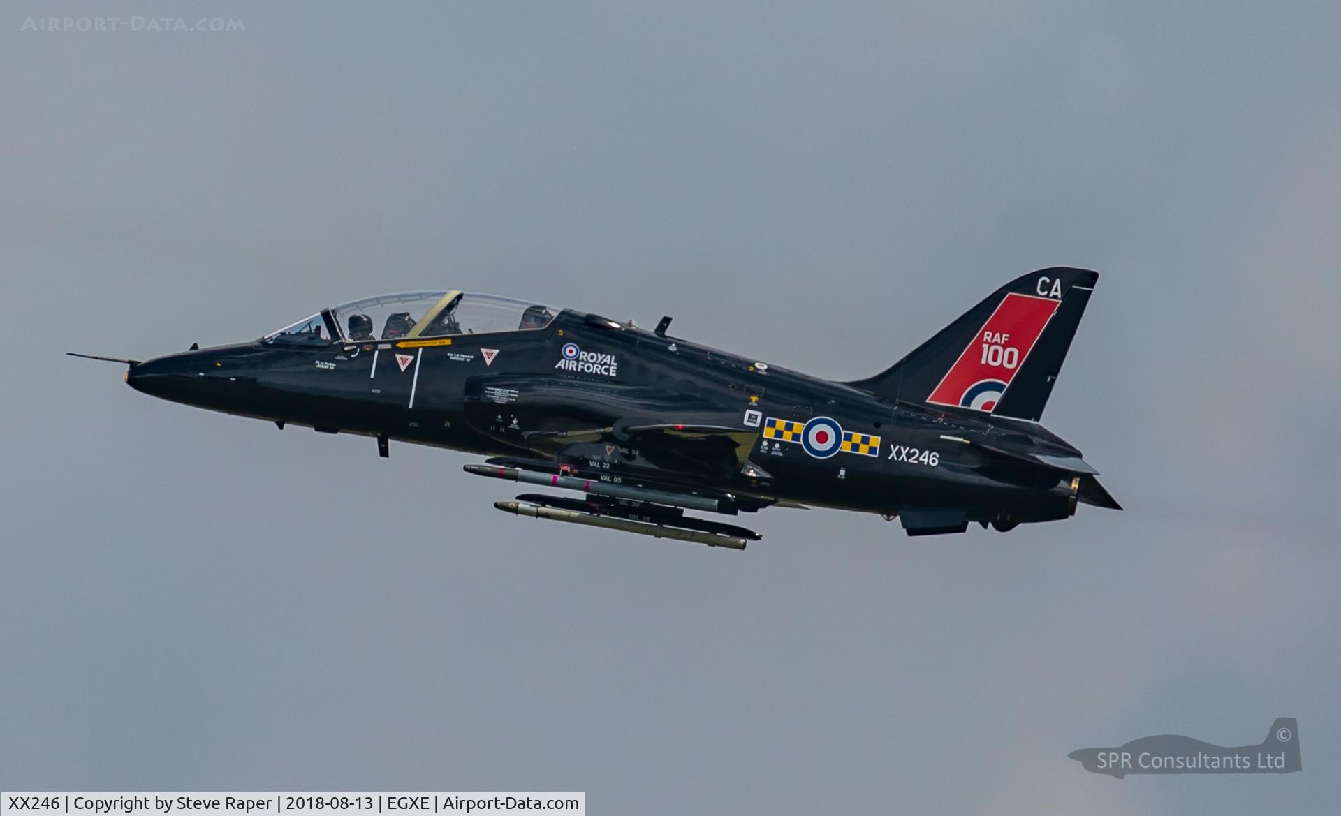 XX246, 1978 Hawker Siddeley Hawk T.1A C/N 082/312082, Departing Leeming (RAF 100 tail)