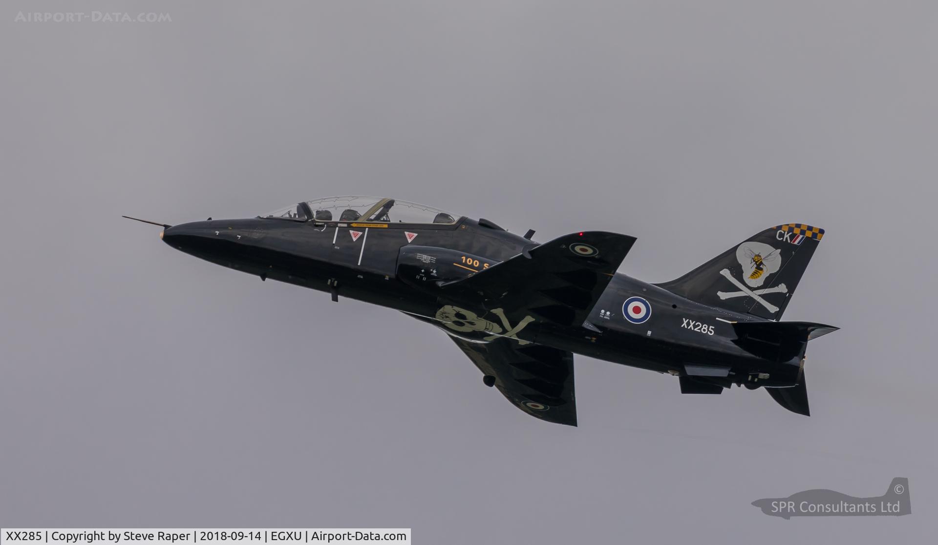XX285, 1979 Hawker Siddeley Hawk T.1A C/N 111/312110, Pilot graduation flypast at Linton by PIRATE