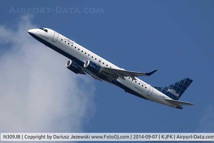 N309JB, Embraer ERJ-190-100 IGW 190AR C/N 19000289, Embraer 190AR (ERJ-190-100IGW) 