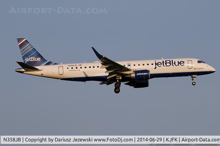 N358JB, 2013 Embraer 190AR (ERJ-190-100IGW) C/N 19000618, Embraer 190AR (ERJ-190-100IGW) 