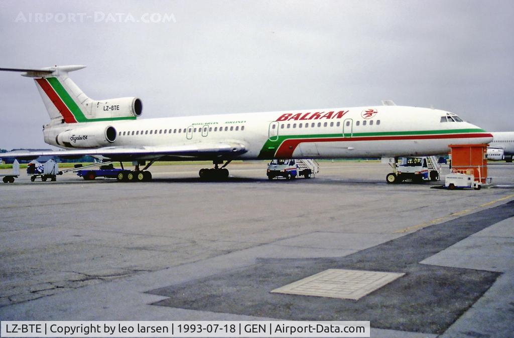 LZ-BTE, 1974 Tupolev Tu-154B C/N 74A073, Oslo Gardermoen 18.7.1993