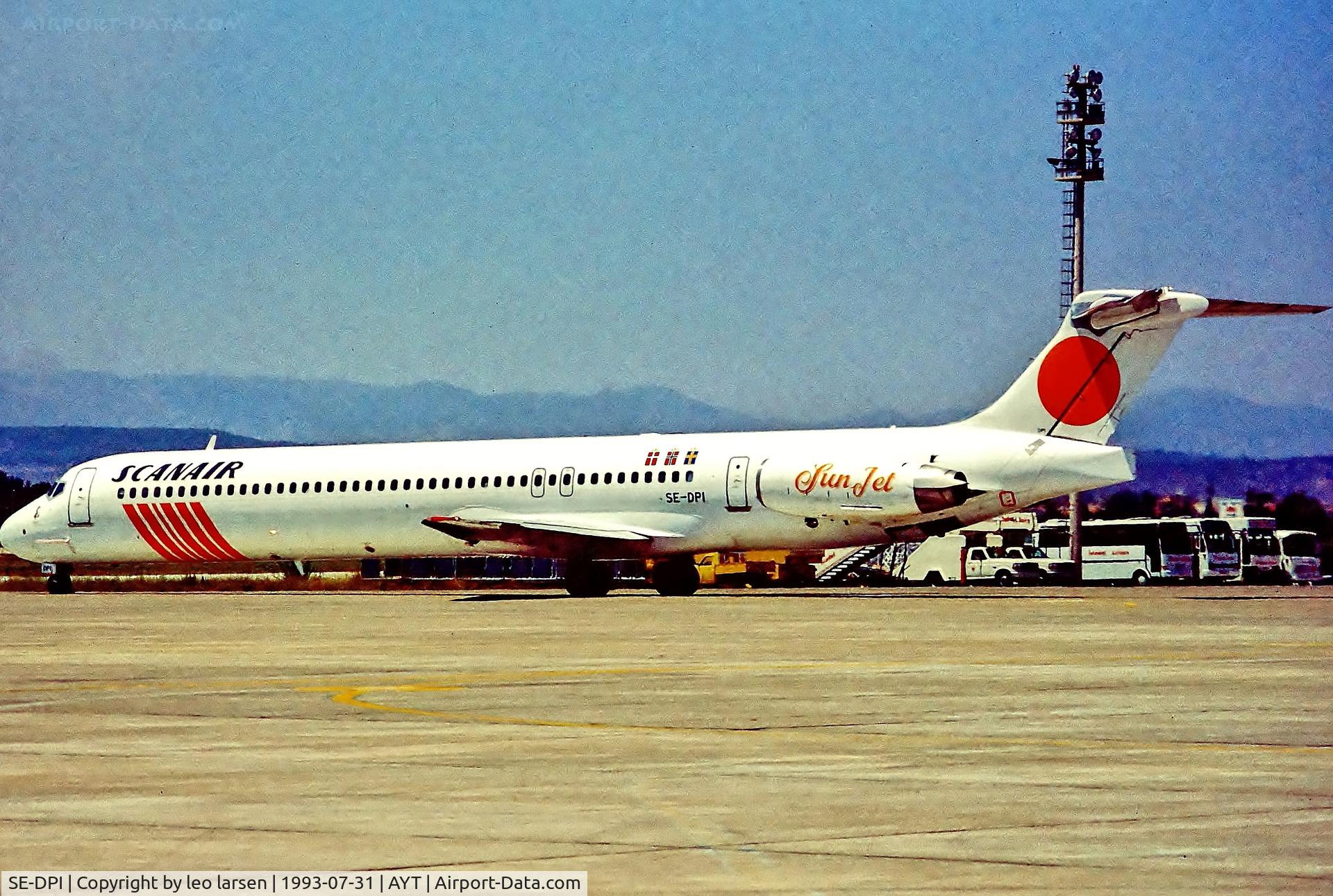 SE-DPI, 1988 McDonnell Douglas MD-83 (DC-9-83) C/N 49557, Antalya 31.7.1993