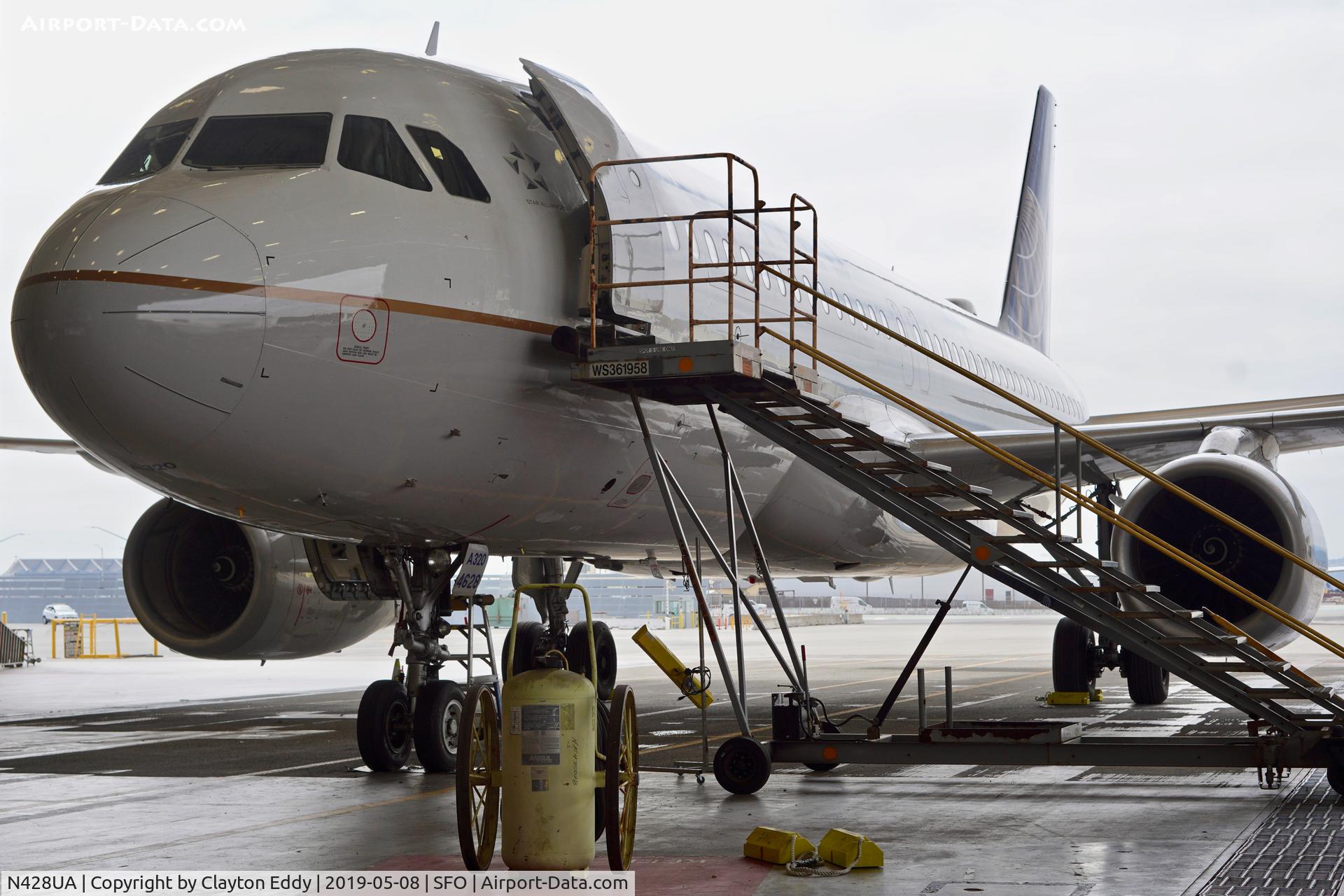 N428UA, 1995 Airbus A320-232 C/N 523, SFO 2019.