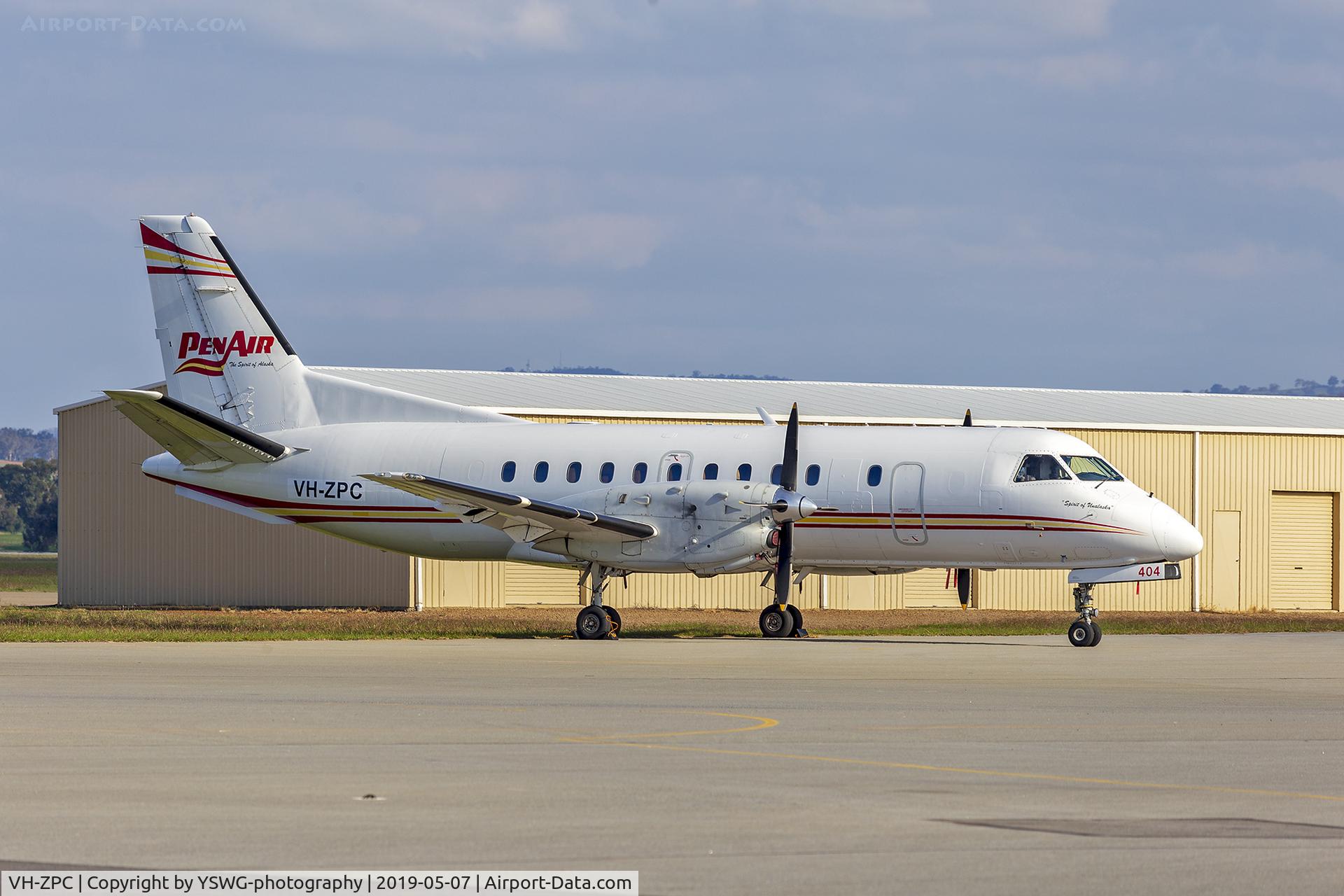 VH-ZPC, Saab 340B C/N 340B404, Regional Express (VH-ZPC) Saab 340, in former PenAir livery, at Wagga Wagga Airport