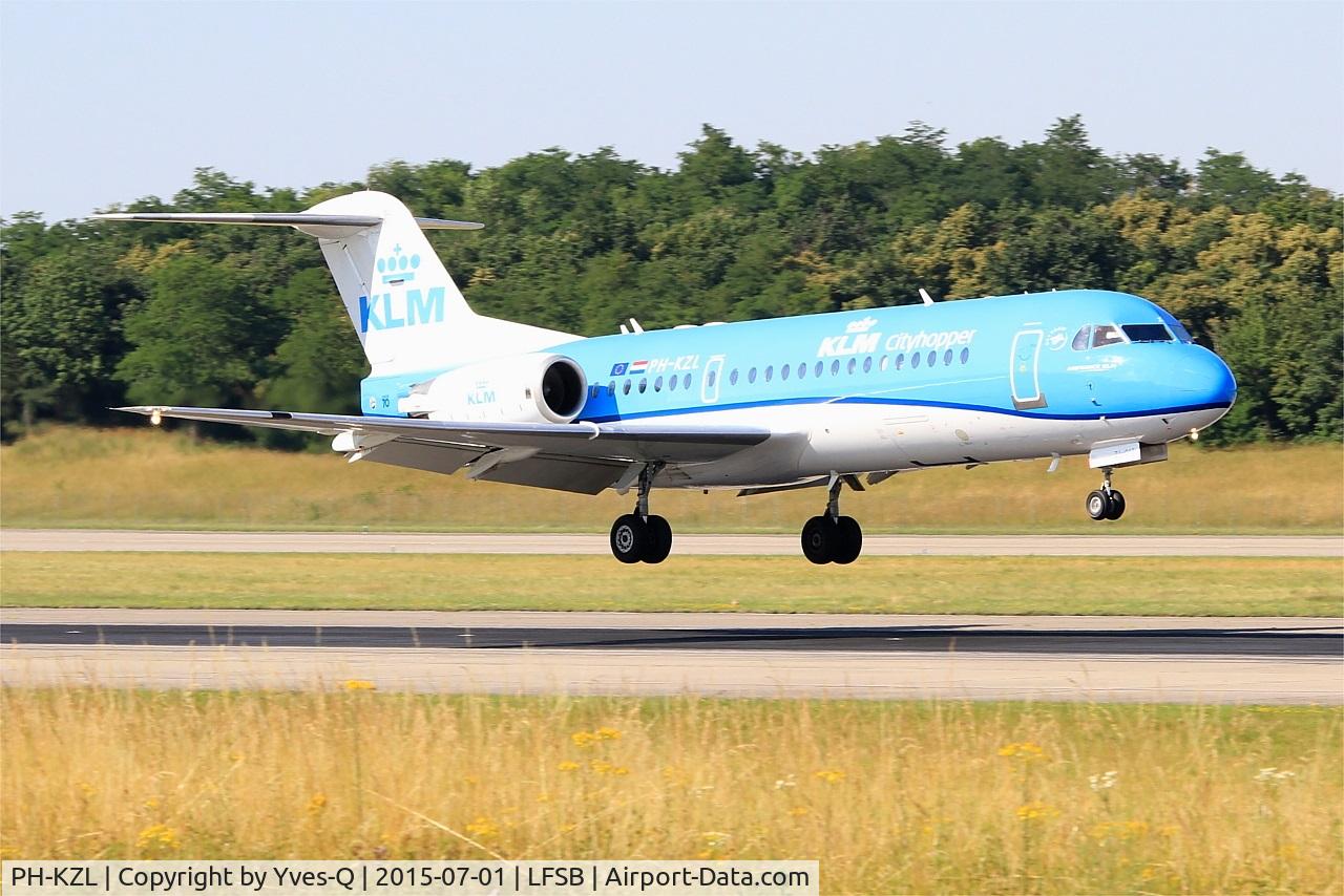 PH-KZL, 1995 Fokker 70 (F-28-0070) C/N 11536, Fokker 70, Landing rwy 15, Bâle-Mulhouse-Fribourg airport (LFSB-BSL)