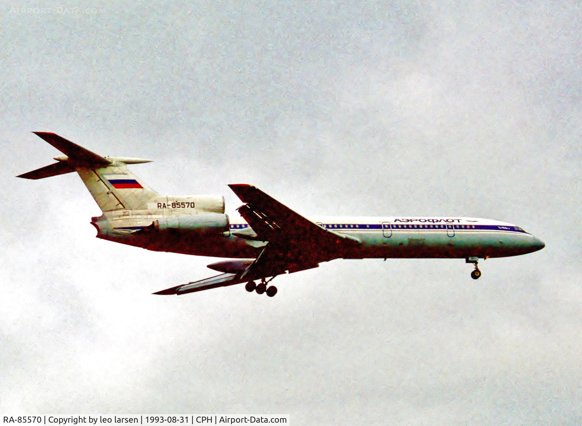 RA-85570, 1983 Tupolev Tu-154B-2 C/N 83A570, Copenhagen 31.8.1993