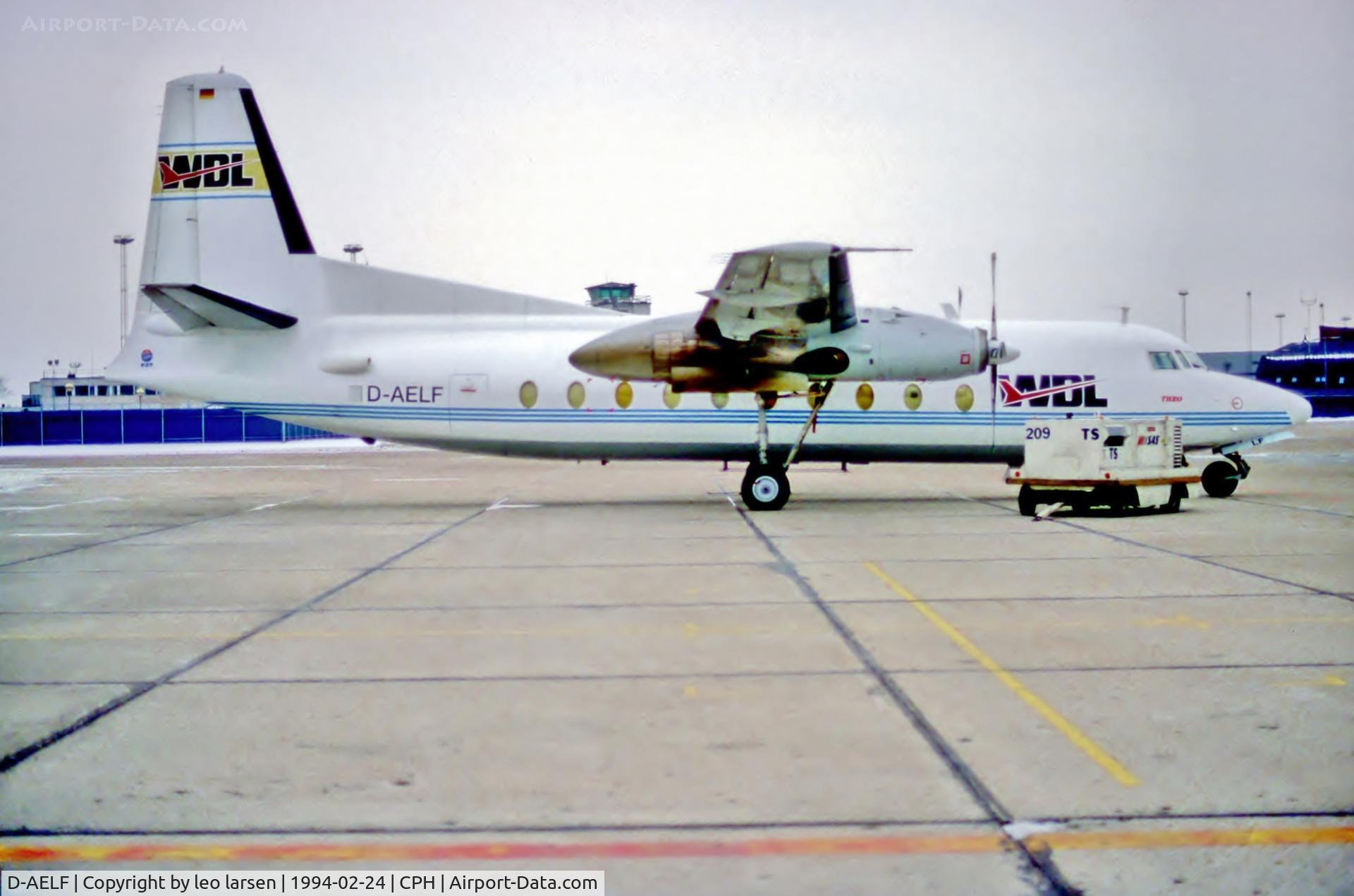 D-AELF, 1967 Fokker F.27-600 Friendship C/N 10323, Copenhagen 24.2.1994