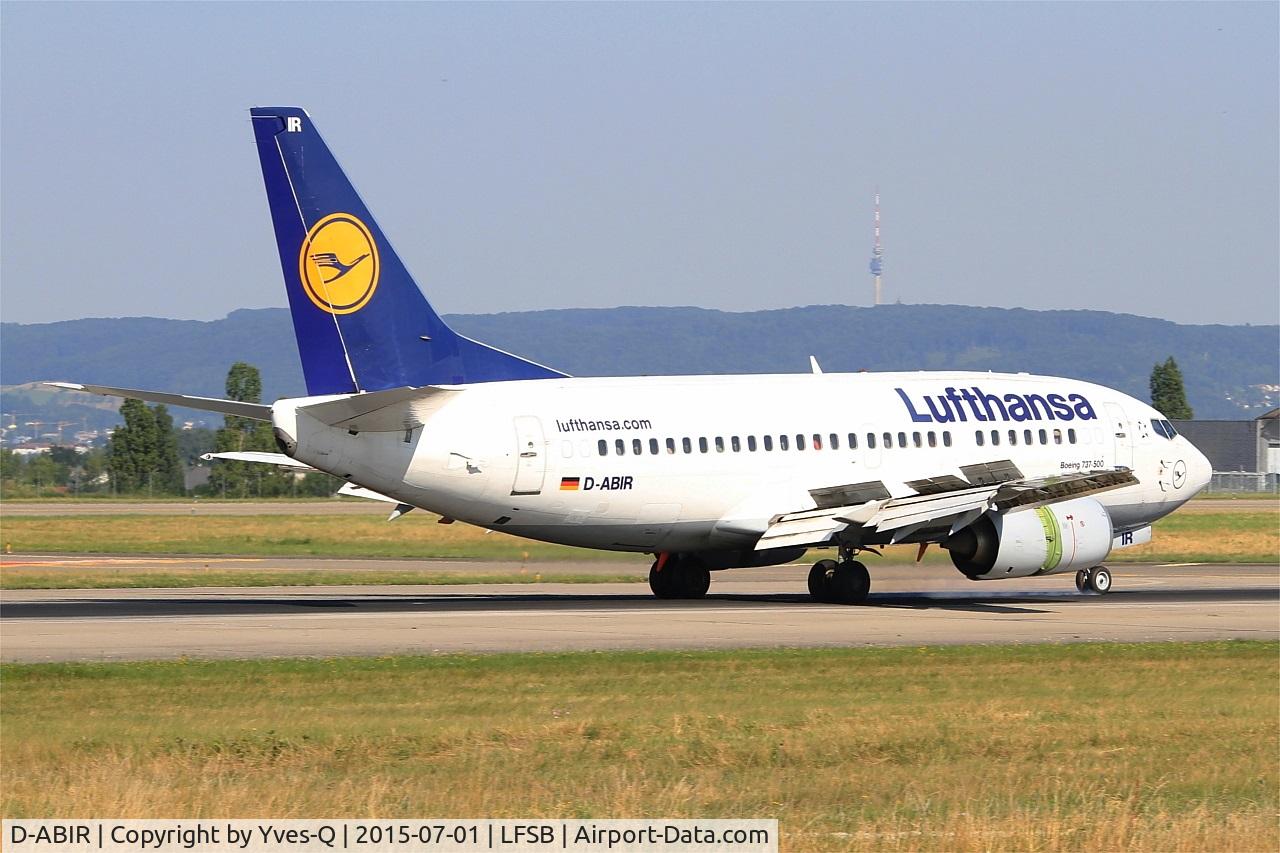 D-ABIR, 1991 Boeing 737-530 C/N 24941, Boeing 737-530, Reverse thrust landing rwy 15, Bâle-Mulhouse-Fribourg airport (LFSB-BSL)