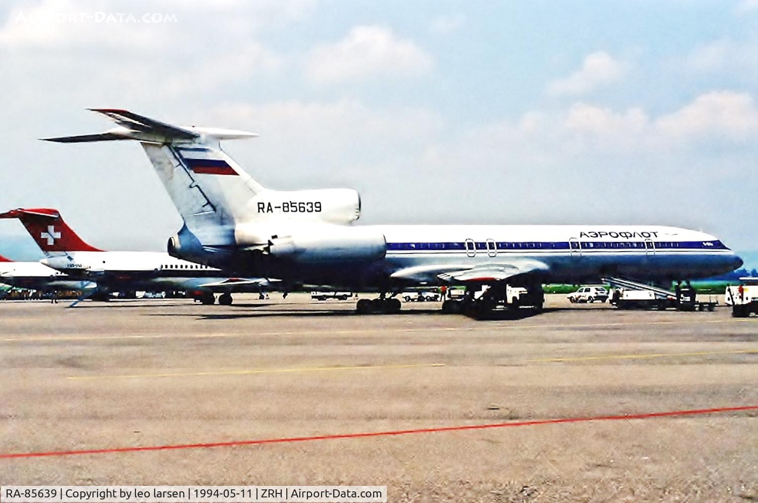 RA-85639, 1988 Tupolev Tu-154M C/N 88A771, ZRH  Zurich   11.5.1994