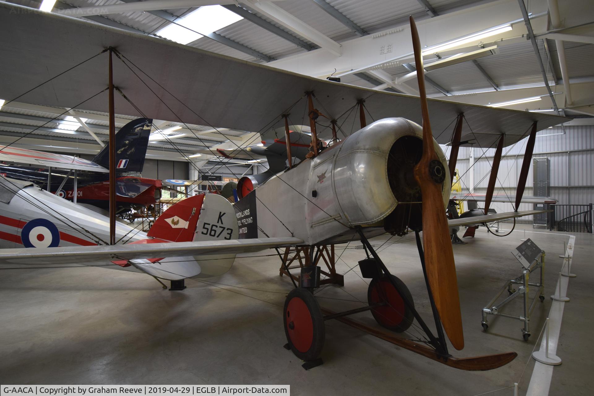 G-AACA, Avro 504K Replica C/N BAPC.177, On display at the Brooklands Museum.