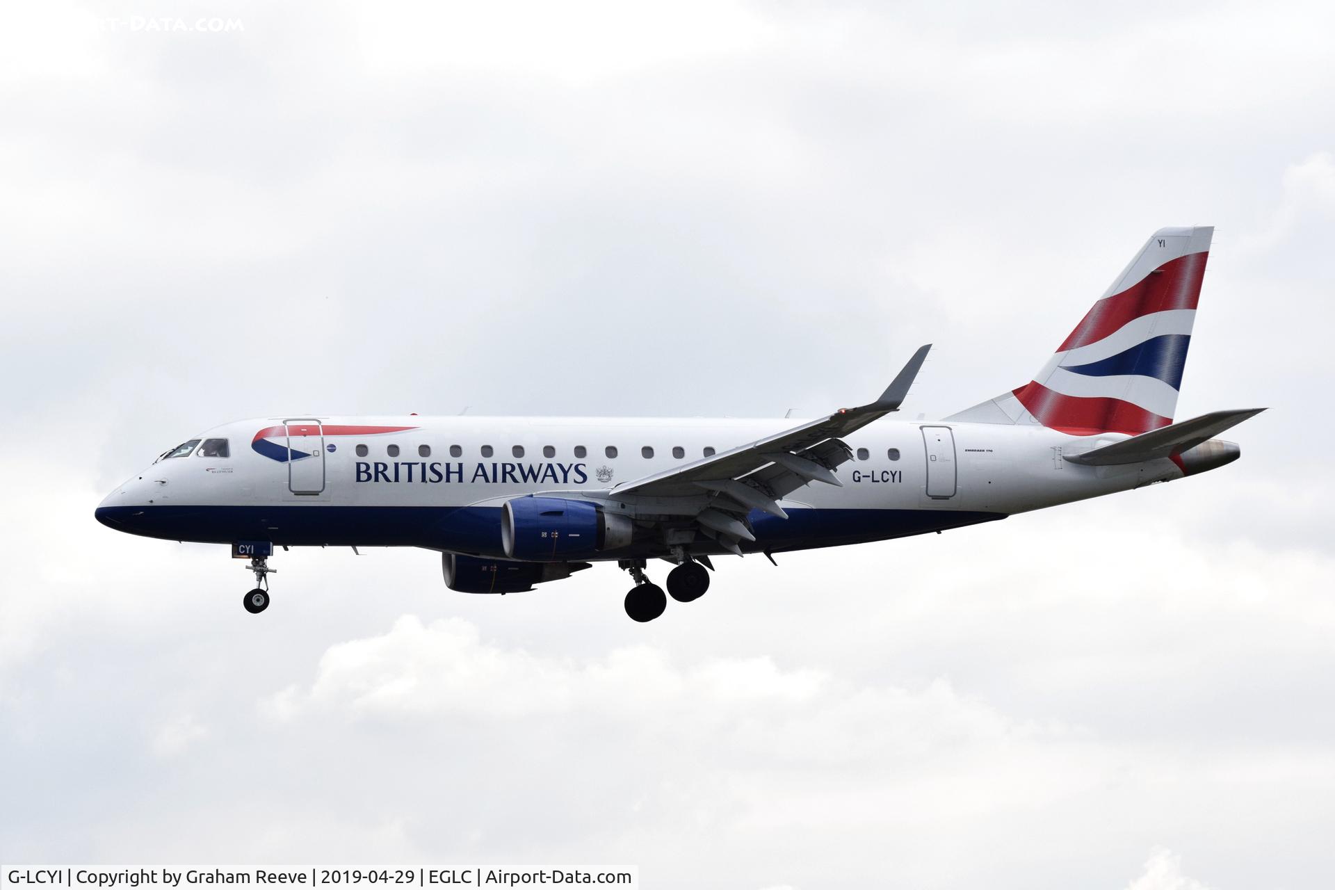 G-LCYI, 2010 Embraer 170STD (ERJ-170-100STD) C/N 17000305, Landing at London City Airport.