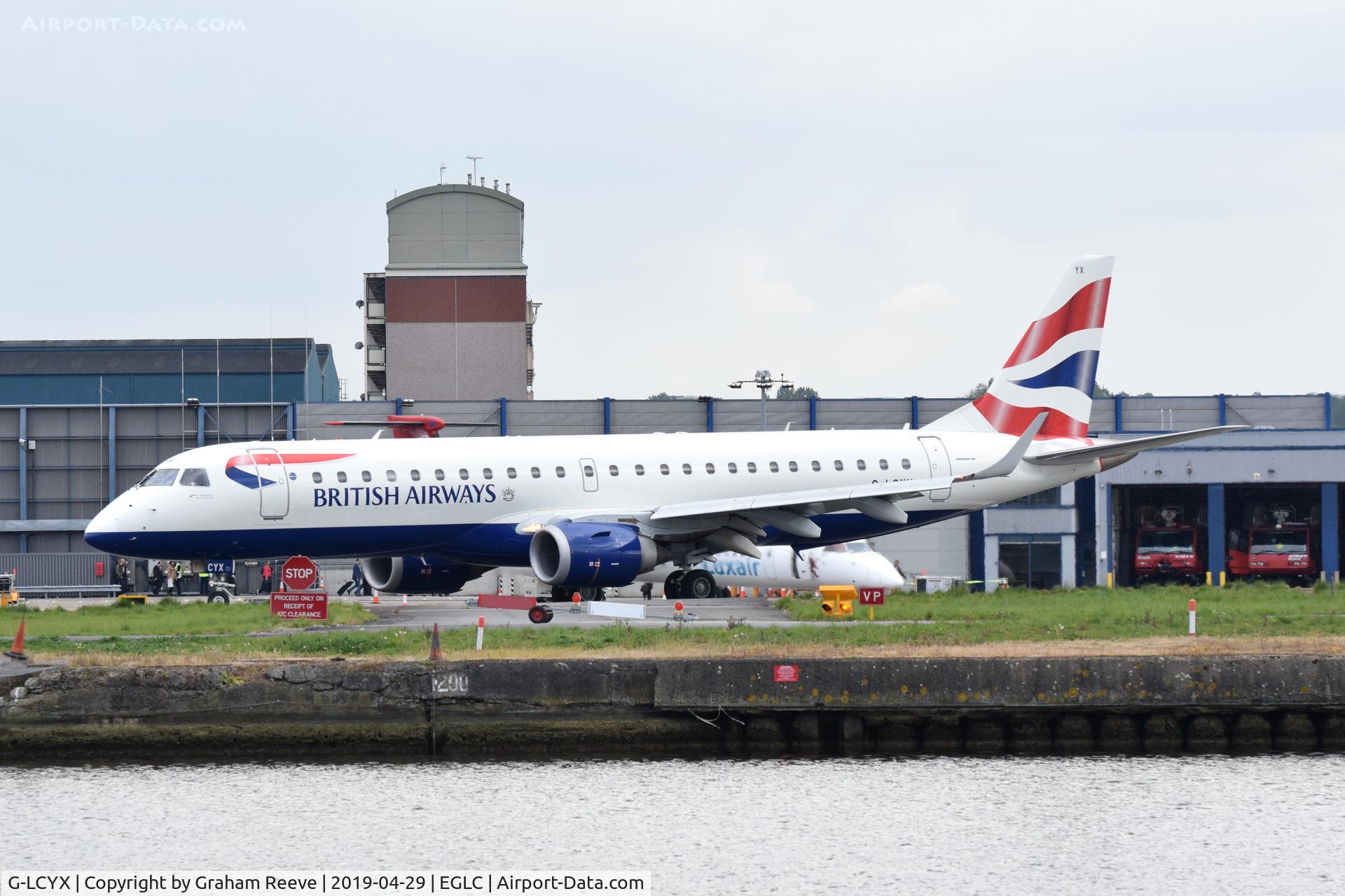 G-LCYX, 2008 Embraer 190LR (ERJ-190-100LR) C/N 19000178, Departing from London City Airport.