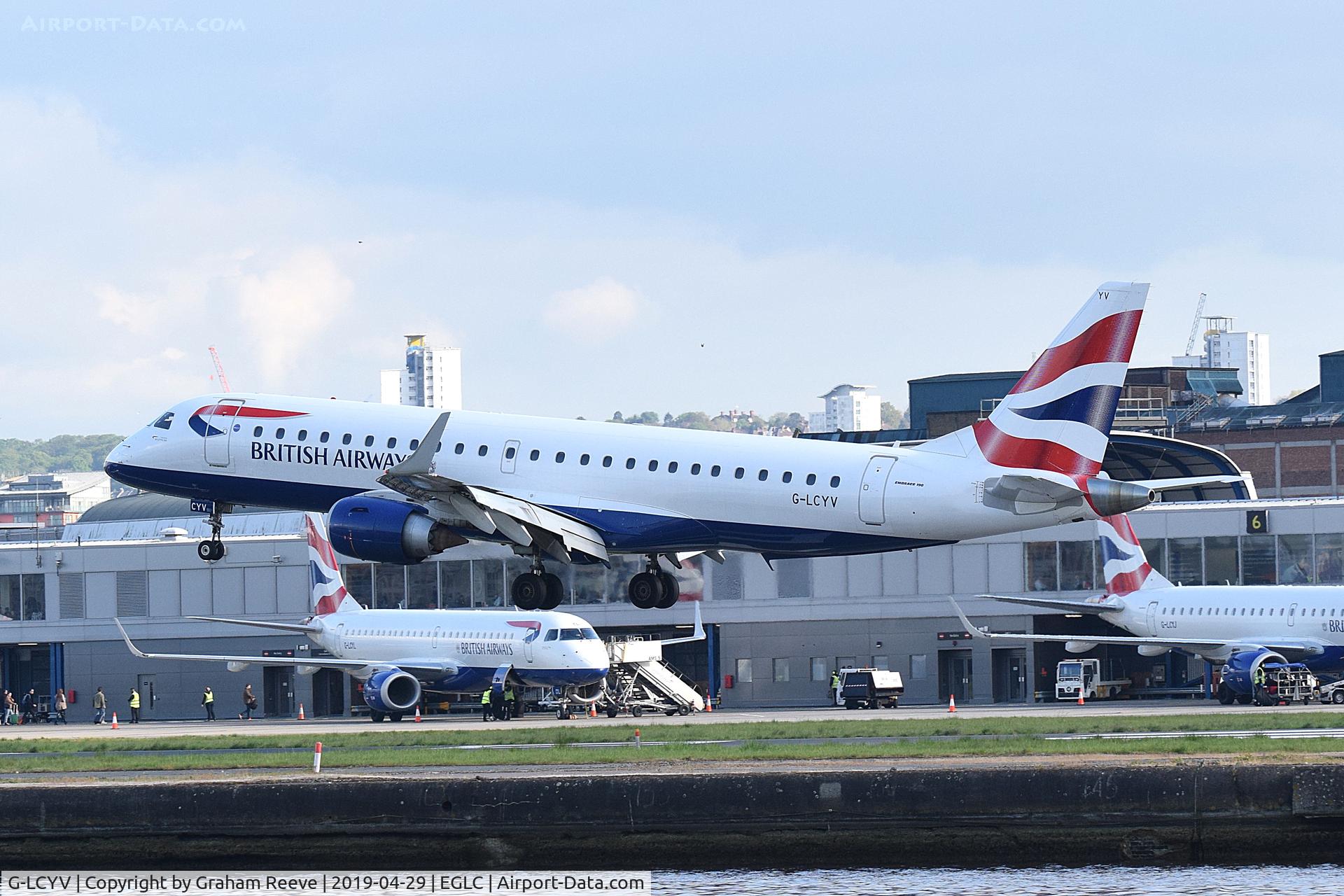 G-LCYV, 2009 Embraer 190AR (ERJ-190-100IGW) C/N 19000255, Landing at London City Airport.