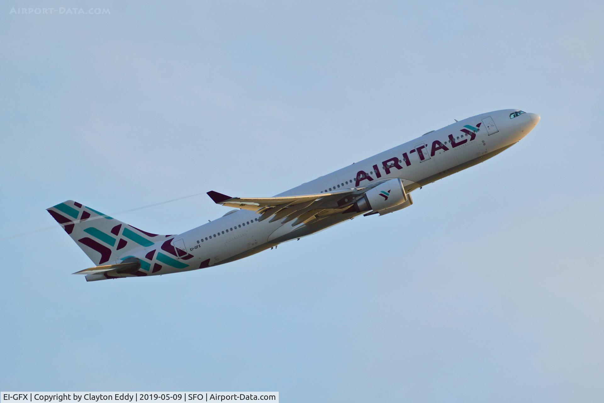 EI-GFX, 2004 Airbus A330-203 C/N 571, Departing SFO 2019.