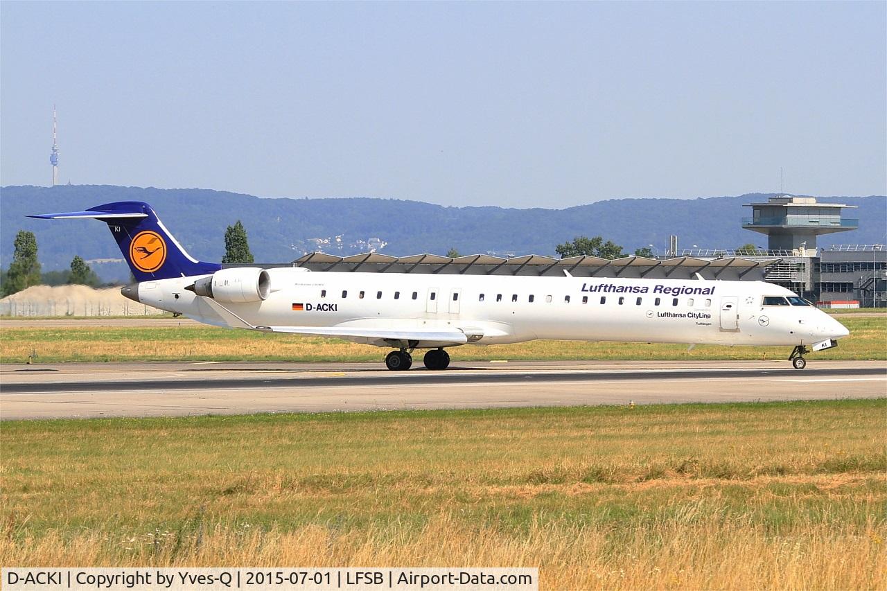 D-ACKI, 2006 Bombardier CRJ-900LR (CL-600-2D24) C/N 15088, Bombardier CRJ-900LR, Lining up rwy 15, Bâle-Mulhouse-Fribourg airport (LFSB-BSL)