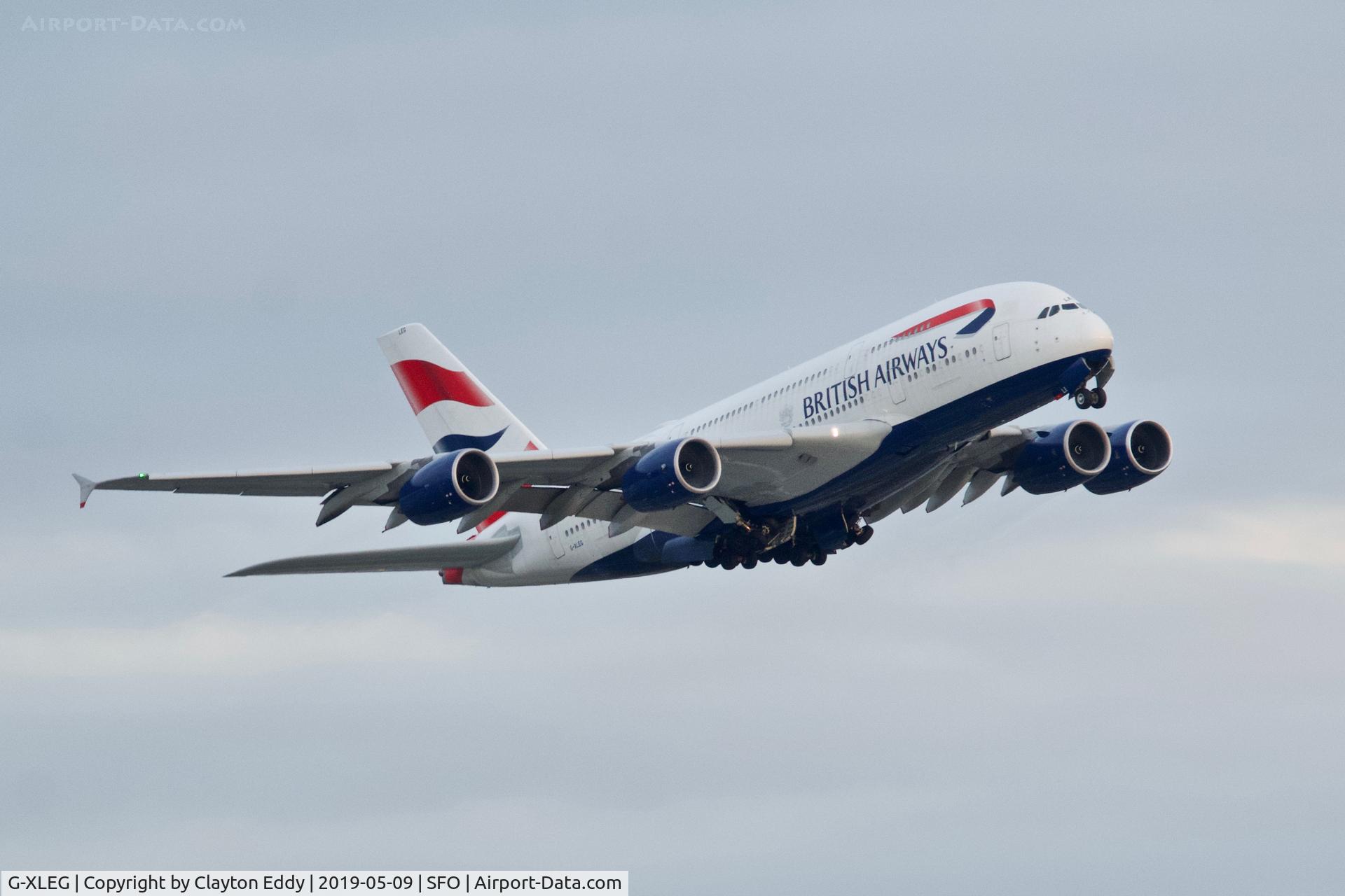 G-XLEG, 2014 Airbus A380-841 C/N 161, SFO 2019.