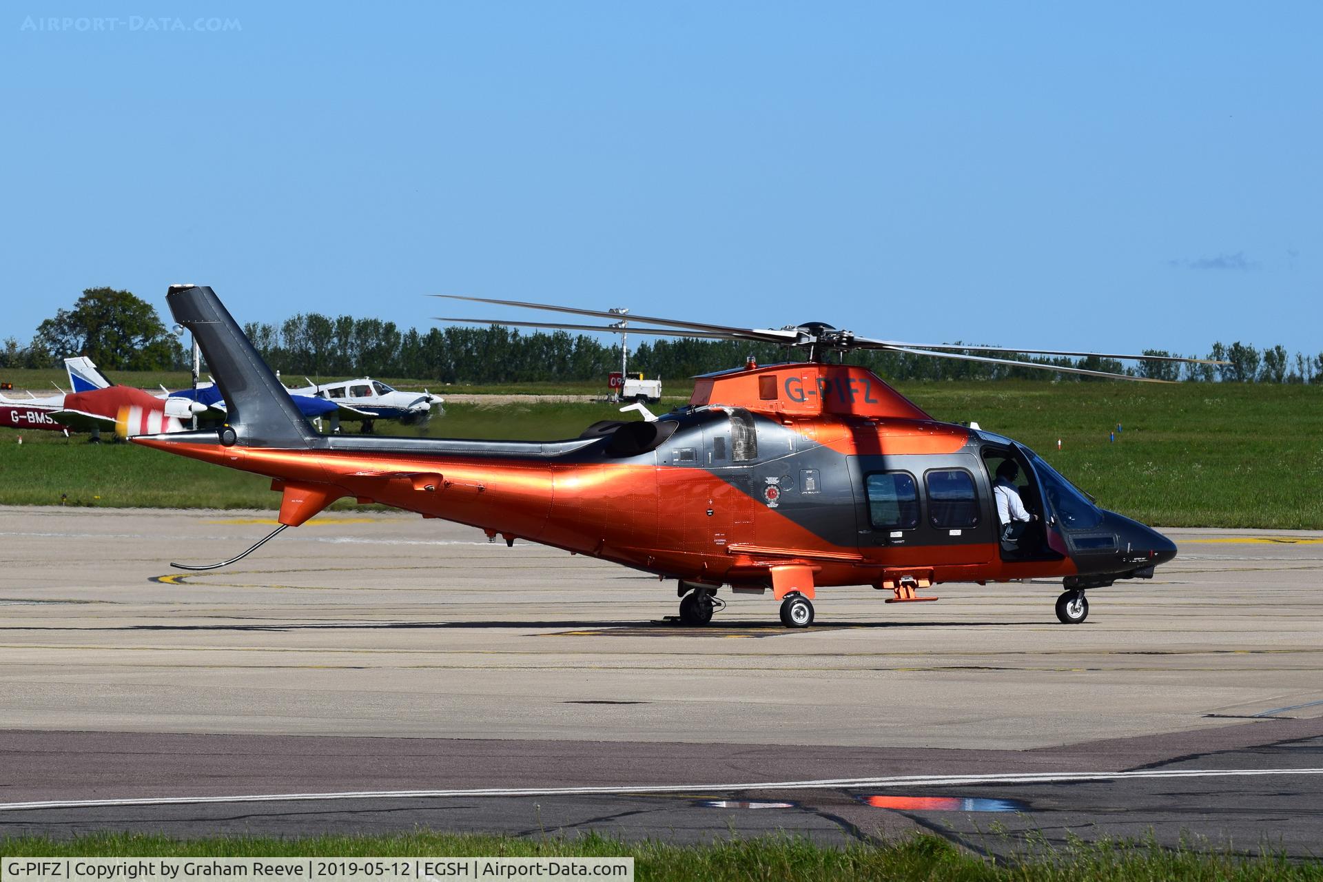 G-PIFZ, 2016 Agusta AW-109SP Grand New C/N 22355, Parked at Norwich.