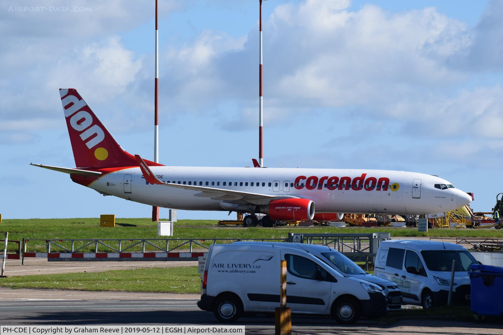 PH-CDE, 2008 Boeing 737-86Q C/N 35795, Parked at Norwich.