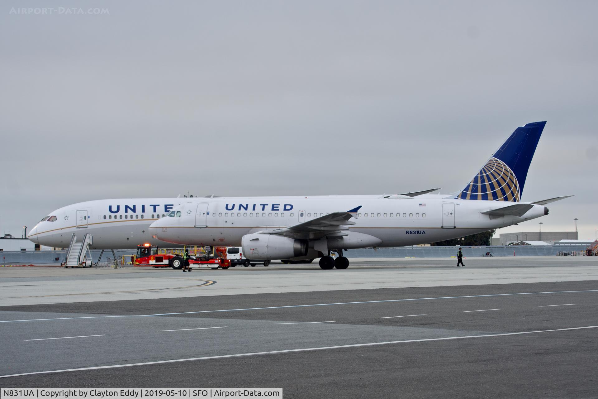 N831UA, 2000 Airbus A319-131 C/N 1291, SFO 2019.