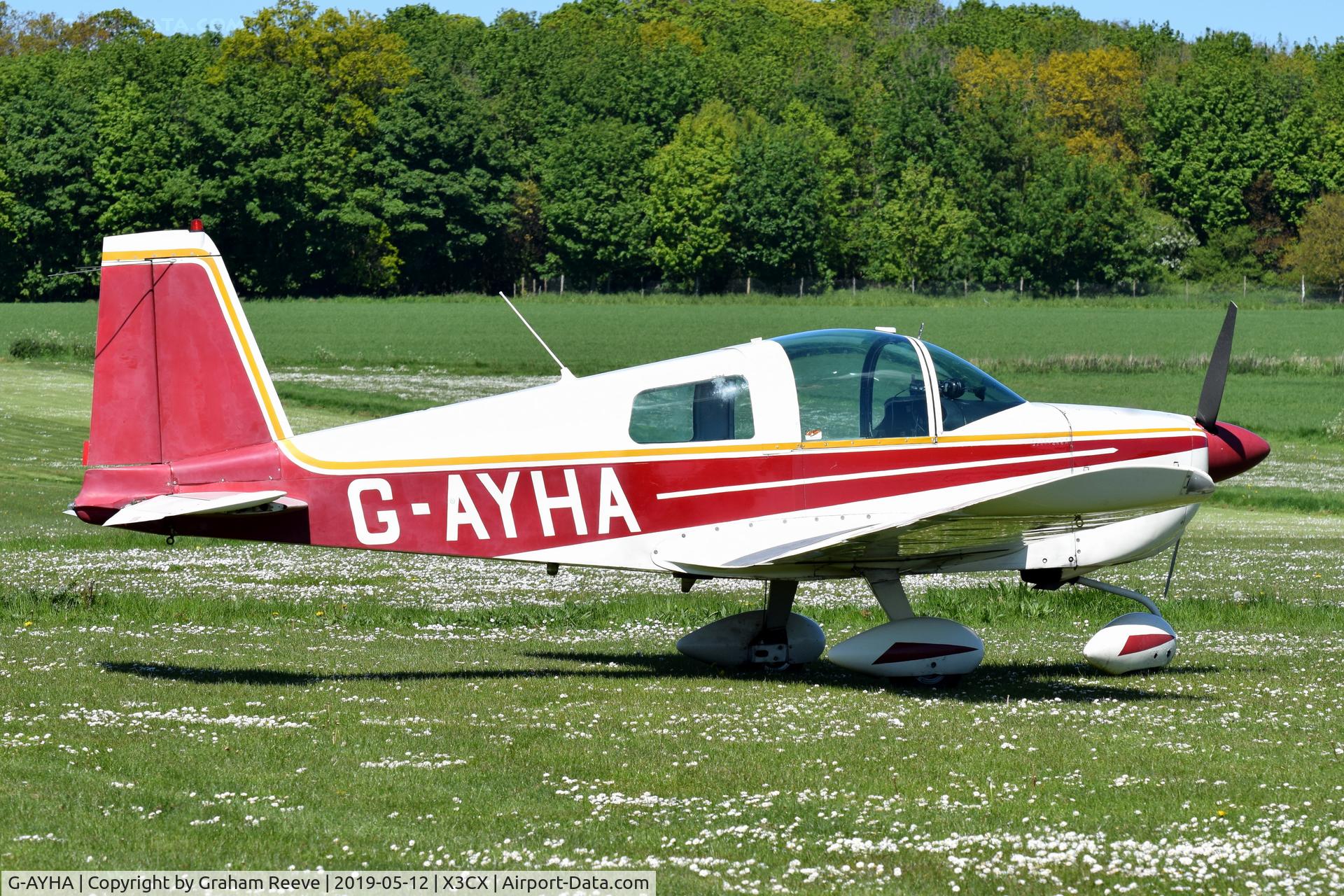 G-AYHA, 1970 American Aviation AA-1A Trainer C/N AA1-0396, Parked at Northrepps.