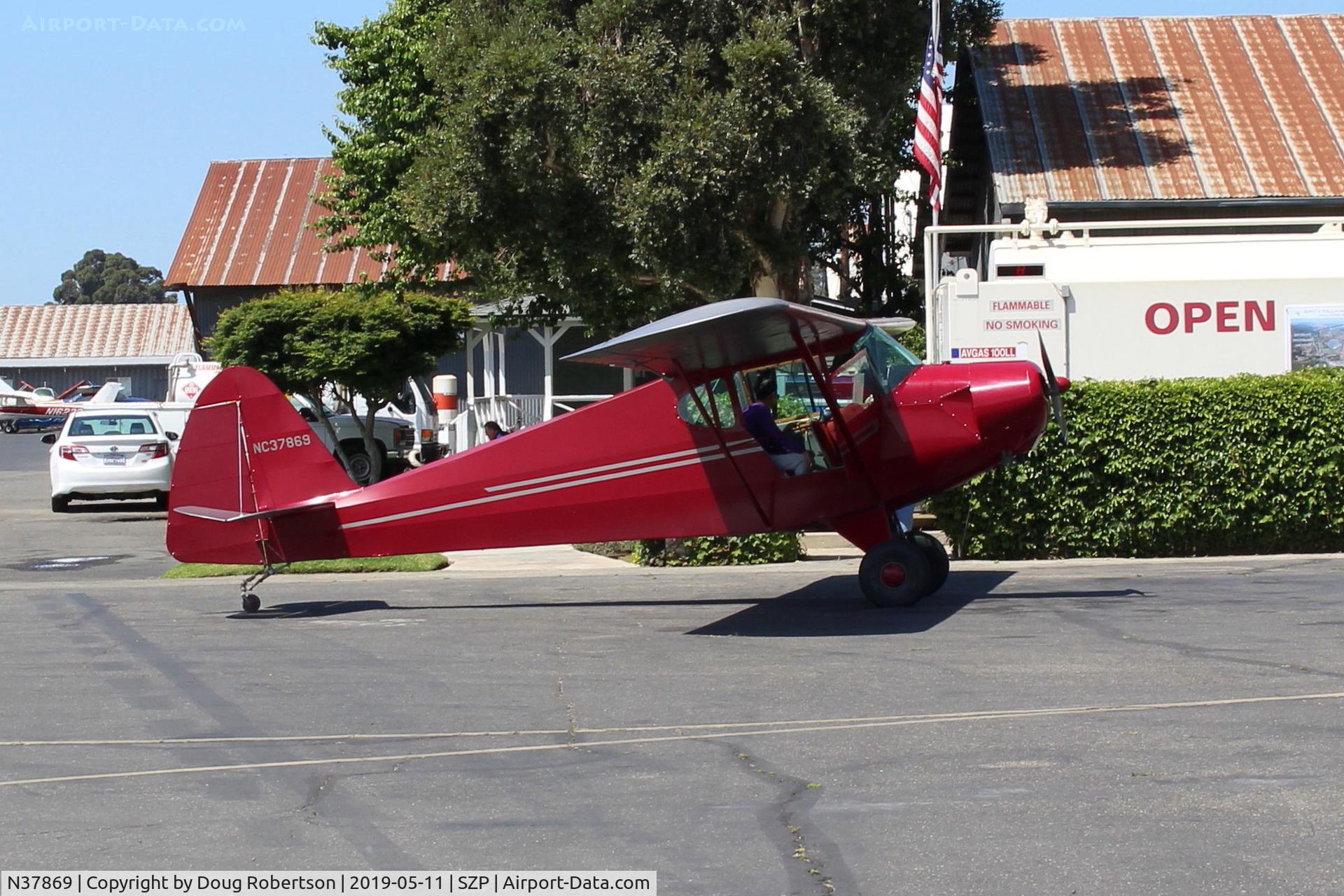 N37869, 1941 Porterfield LP-65 C/N 1016, 1941 Porterfield LP-65 COLLEGIATE, Lycoming O-145 series, at Fuel Dock