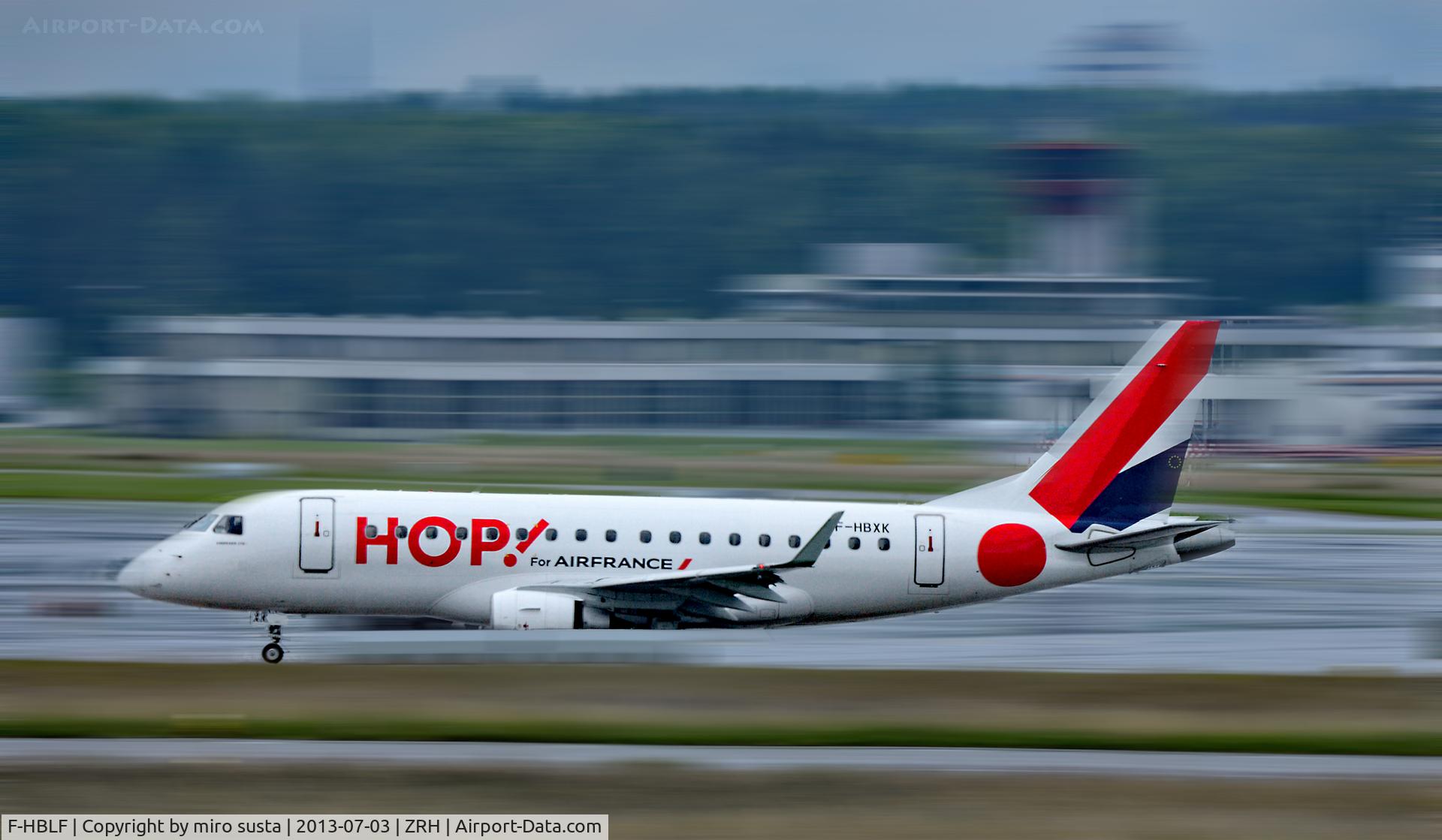 F-HBLF, 2008 Embraer 190AR (ERJ-190-100IGW) C/N 19000158, HOP Embraer ERJ-190LR. HOP! is the brand name of the regional flights operated by subsidiaries of Air France. Its flights are operated by Airlinair, Brit Air and Régional under the HOP! brand.