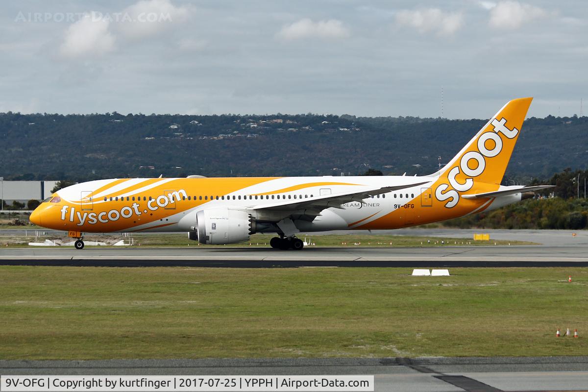 9V-OFG, 2016 Boeing 787-9 Dreamliner C/N 37123, Boeing 787-9. Scoot 9V-OFG, runway 03, YPPH  25/07/17.