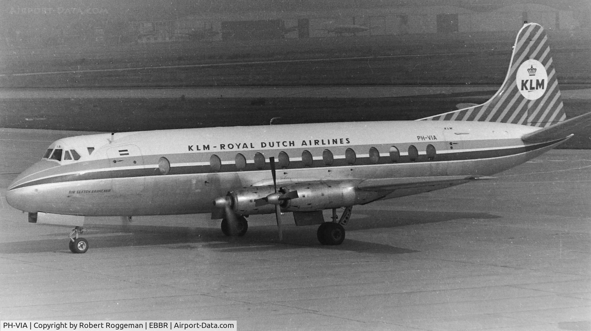 PH-VIA, 1957 Vickers Viscount 803 C/N 172, Mid 1960's.KLM.SIR SEFTON BRANCKER.