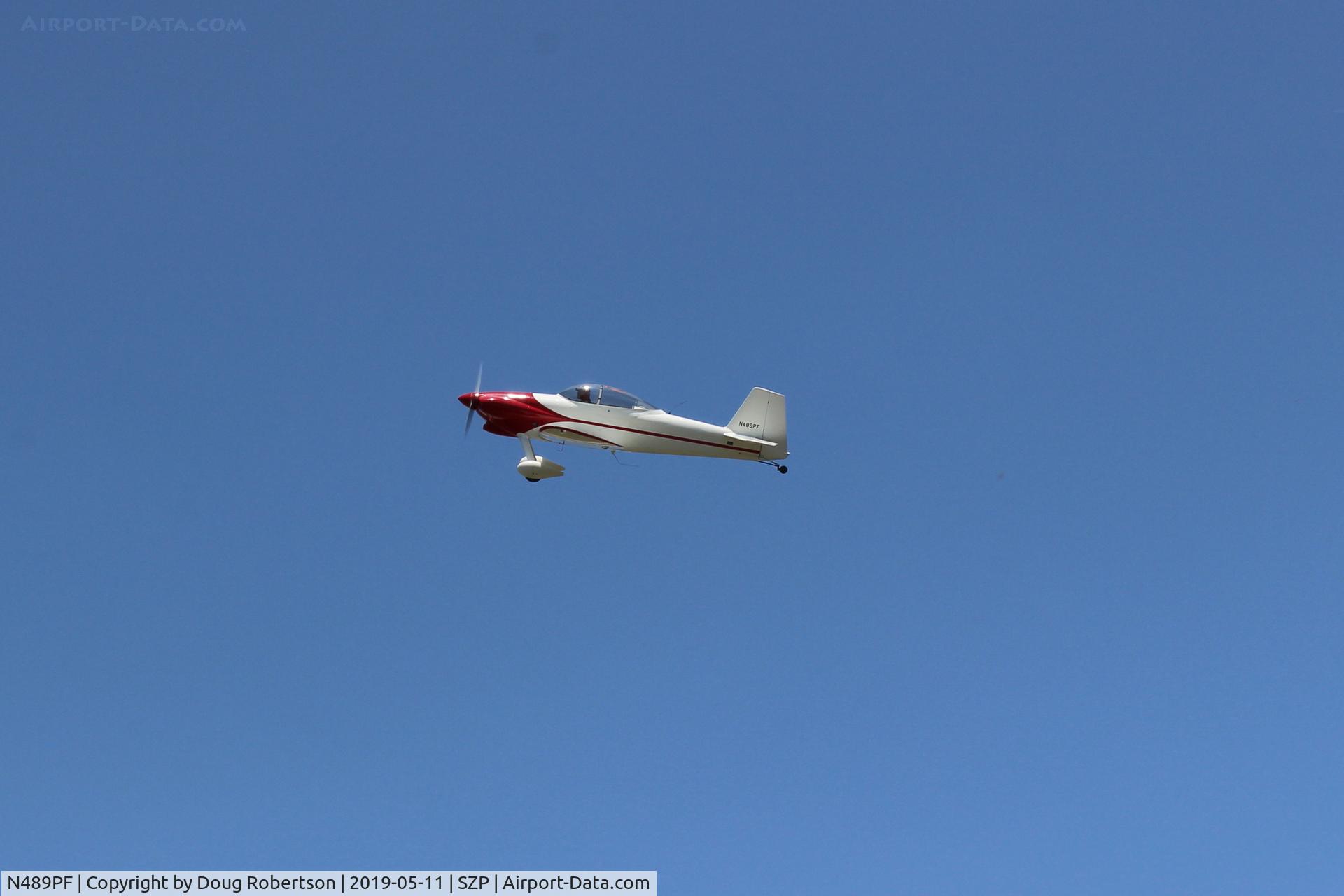 N489PF, 2014 Vans RV-4 C/N 2813, 2014 Fleming VAN's RV-4, Lycoming O-360-A1A 200 Hp, takeoff climb Rwy 22
