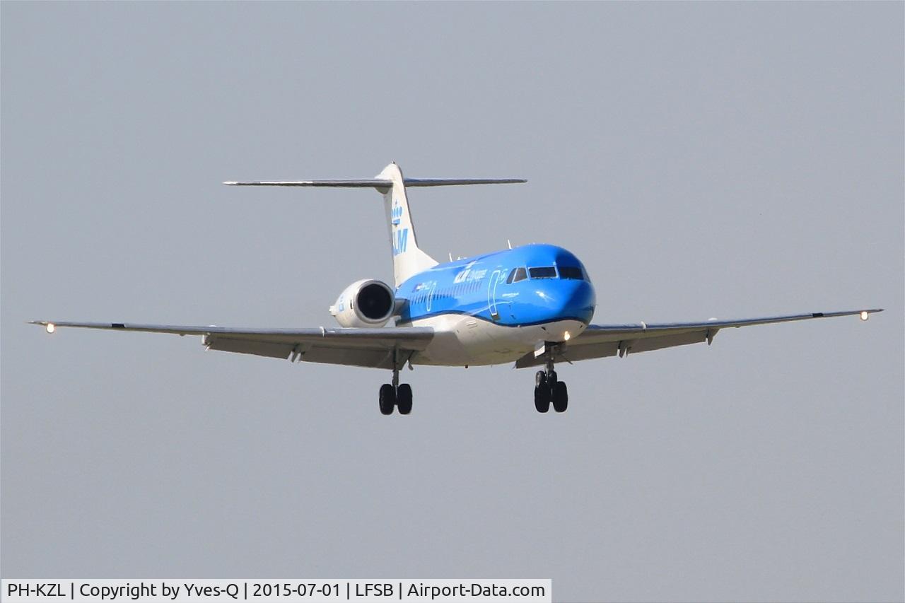 PH-KZL, 1995 Fokker 70 (F-28-0070) C/N 11536, Fokker 70, On final rwy 15, Bâle-Mulhouse-Fribourg airport (LFSB-BSL)