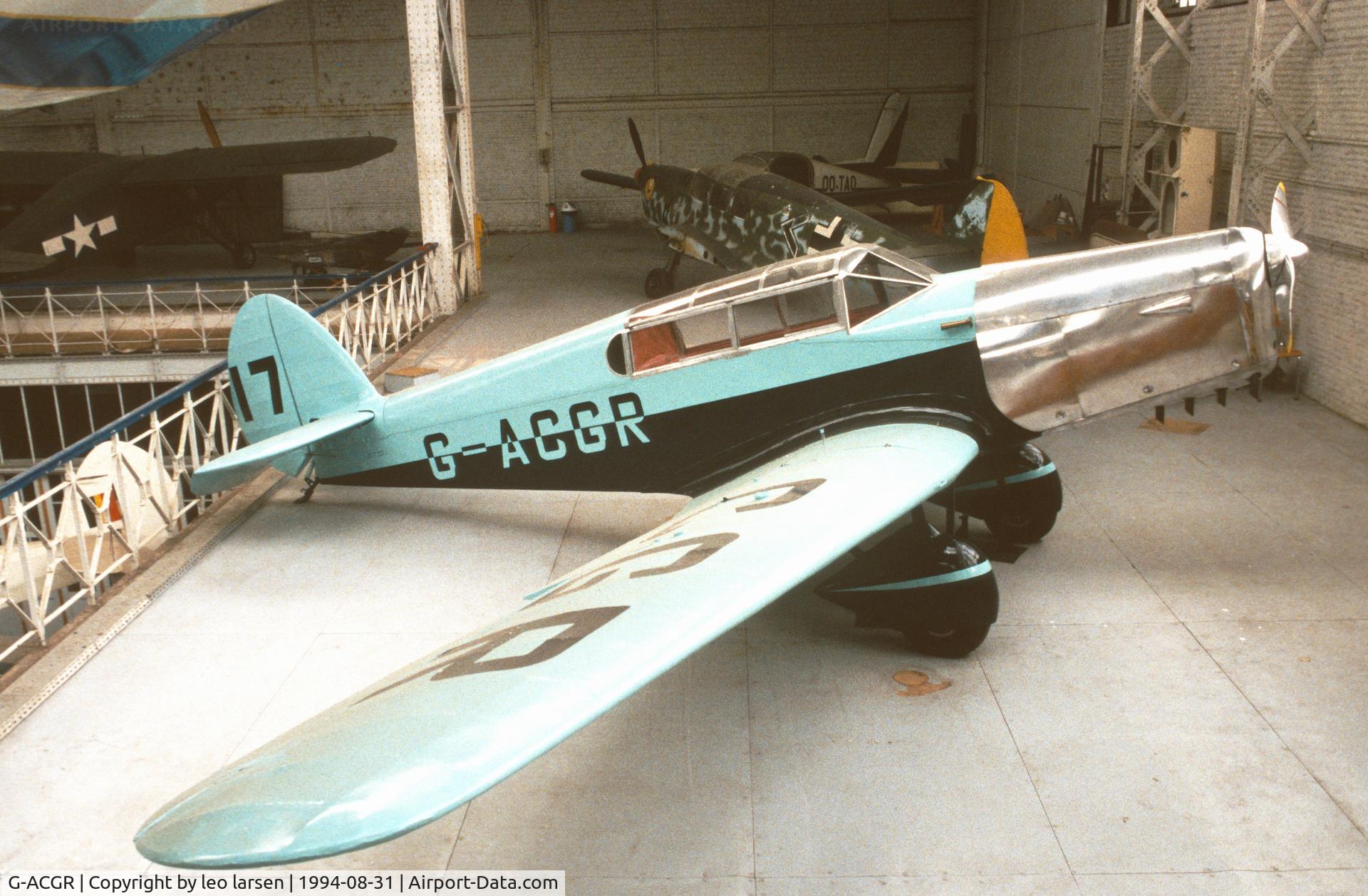 G-ACGR, Percival P-1C Gull Four 2A C/N D29, Brussels Air Museum 31.8.1994