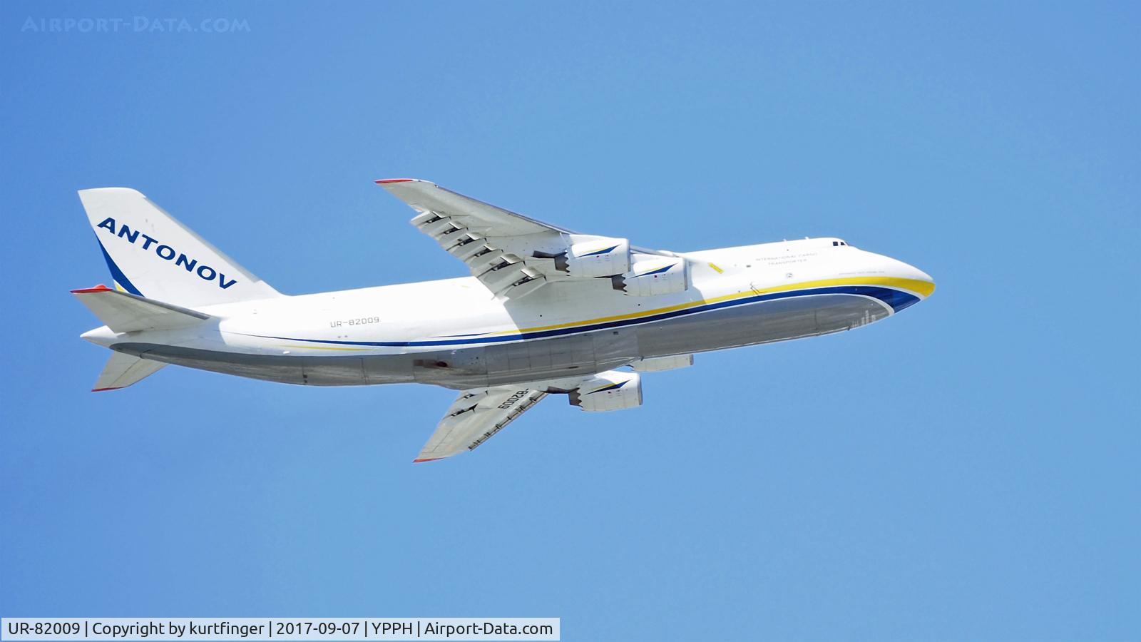 UR-82009, 1987 Antonov An-124-100M-150 Ruslan C/N 19530501007, Antonov An-124.UR-82009 departed runway 21m YPPH 07/09/17.