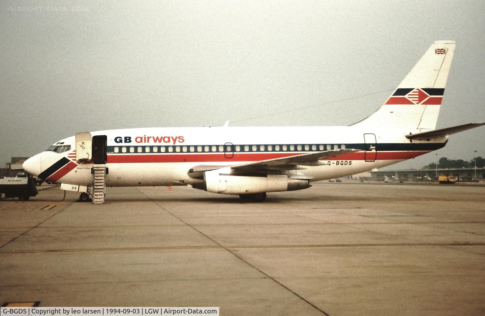 G-BGDS, 1980 Boeing 737-236 C/N 21806, London Gatwick 3.9.1994