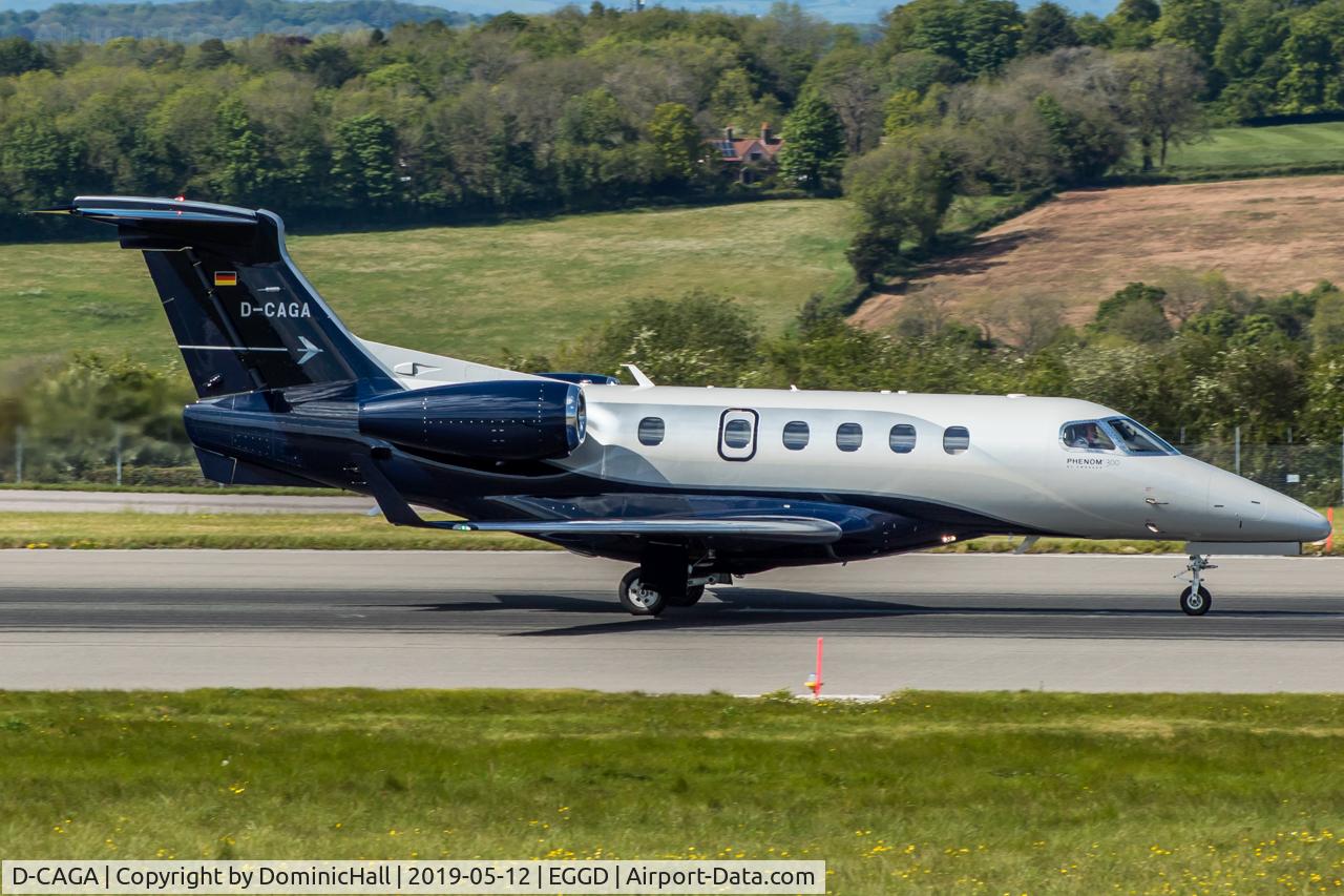 D-CAGA, 2017 Embraer EMB-505 Phenom 300 C/N 50500376, Departing RWY 09