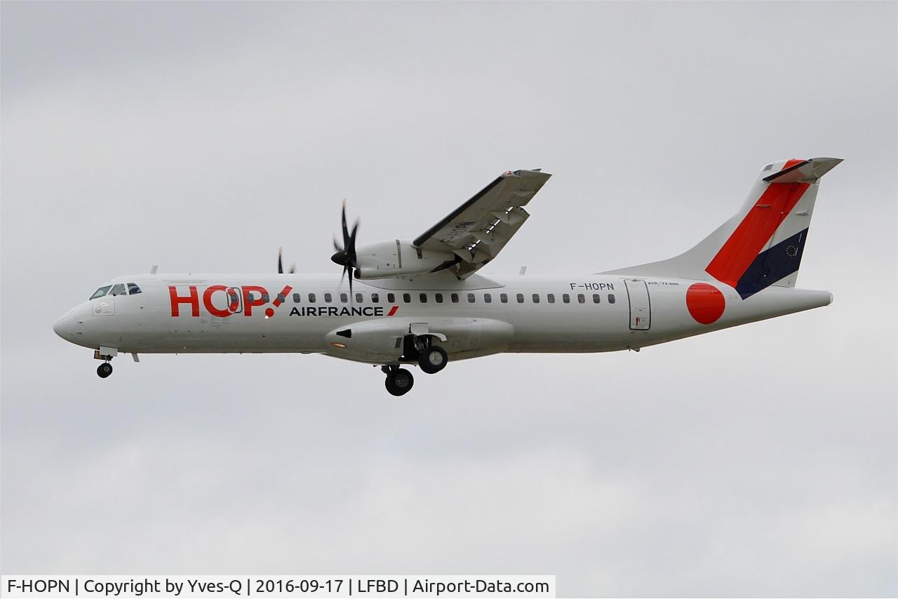 F-HOPN, 2015 ATR 72-600 C/N 1288, ATR 72-600, Short approach rwy 29, Bordeaux Mérignac airport (LFBD-BOD)