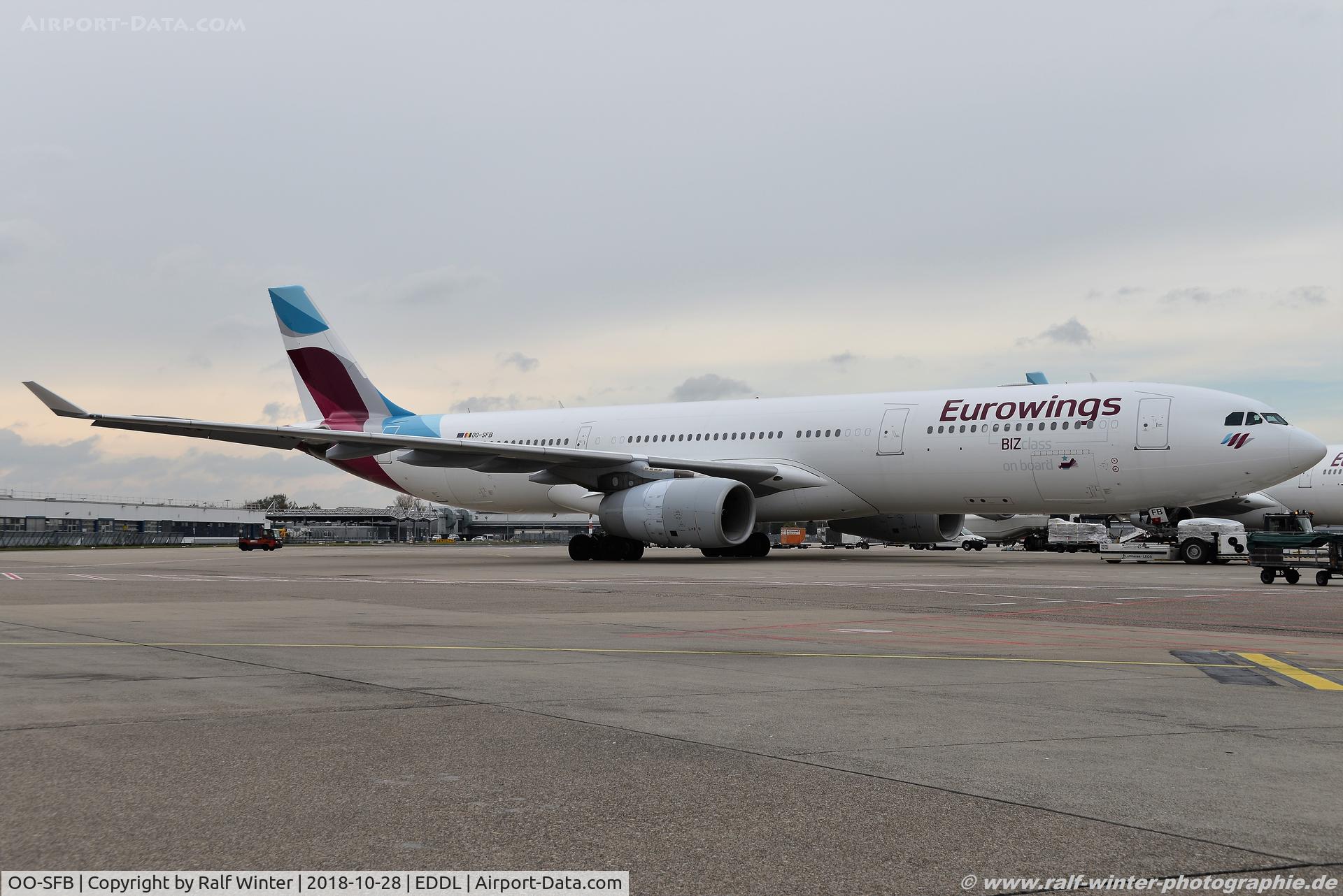 OO-SFB, 2008 Airbus A330-343X C/N 915, Airbus A330-324 - SN BEL Brussels Airlines Eurowings Livery 'Bizz class on Board' - 915 - OO-SFB - 28.10.2018 - DUS