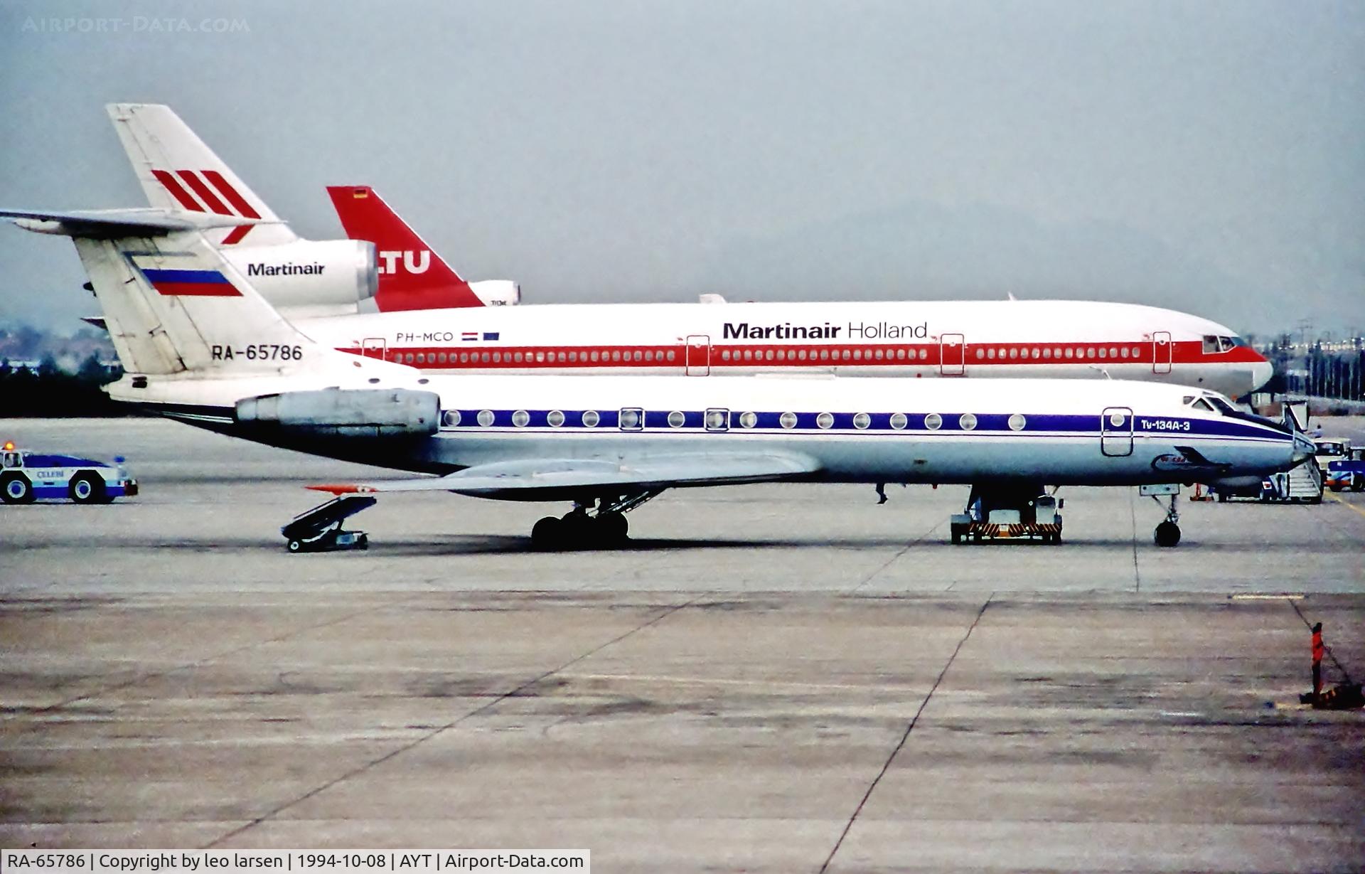 RA-65786, 1980 Tupolev Tu-134A-3 C/N 62775, Antalya 8.10.1994