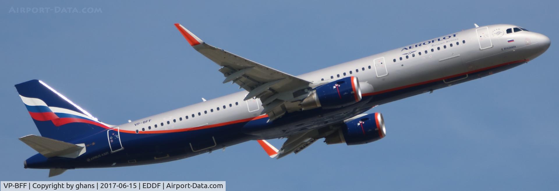 VP-BFF, 2017 Airbus A321-211 C/N 7645, Departing EDDF