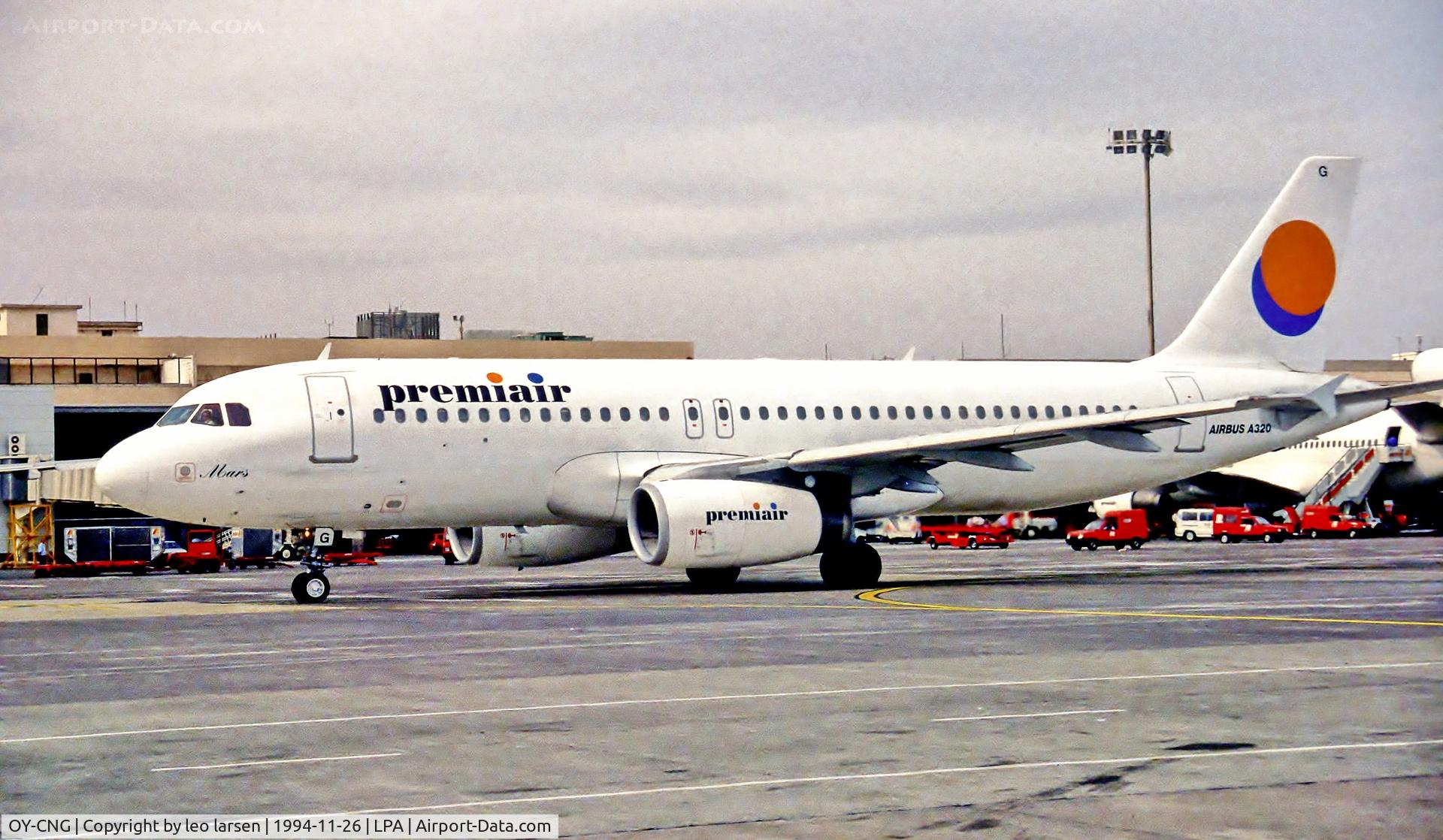 OY-CNG, 1991 Airbus A320-231 C/N 169, Las Palmas 26.11.1994