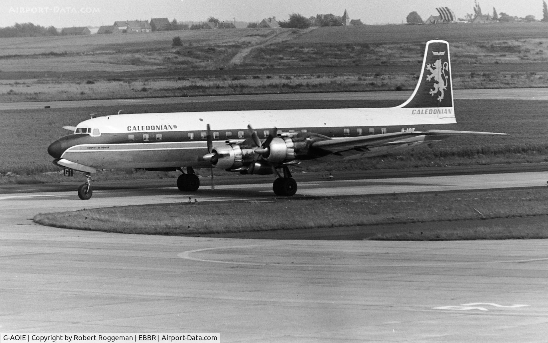 G-AOIE, 1956 Douglas DC-7C Seven Seas Seven Seas C/N 45115, Mid 1960's.COUNTY OF PERTH.