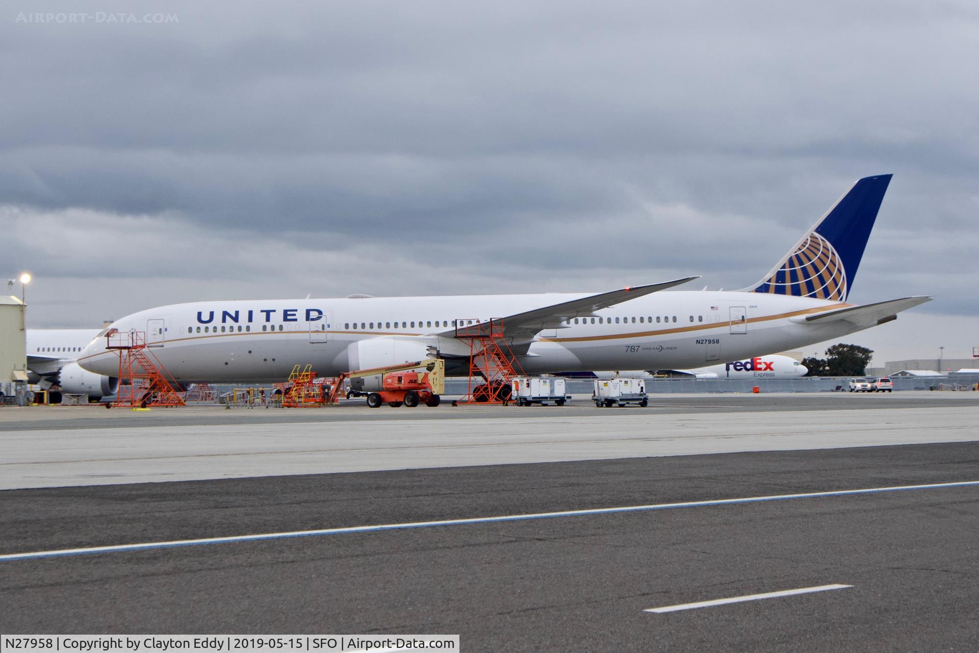 N27958, 2015 Boeing 787-9 Dreamliner C/N 36406, SFO 2019.