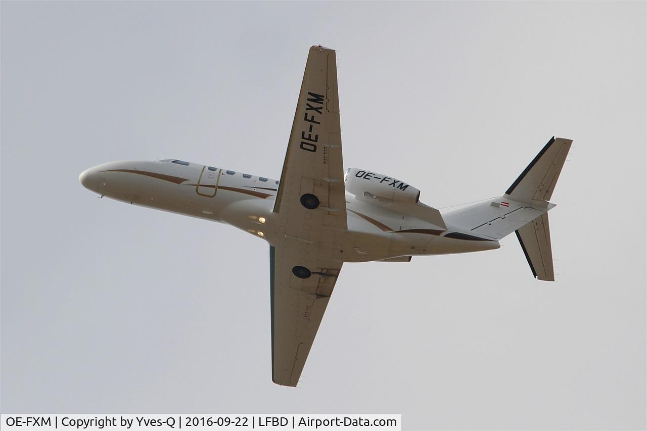 OE-FXM, 2007 Cessna 525A CitationJet CJ2+ C/N 525A-0341, Cessna 525A CitationJet CJ2+, Take off rwy 23, Bordeaux Mérignac airport (LFBD-BOD)