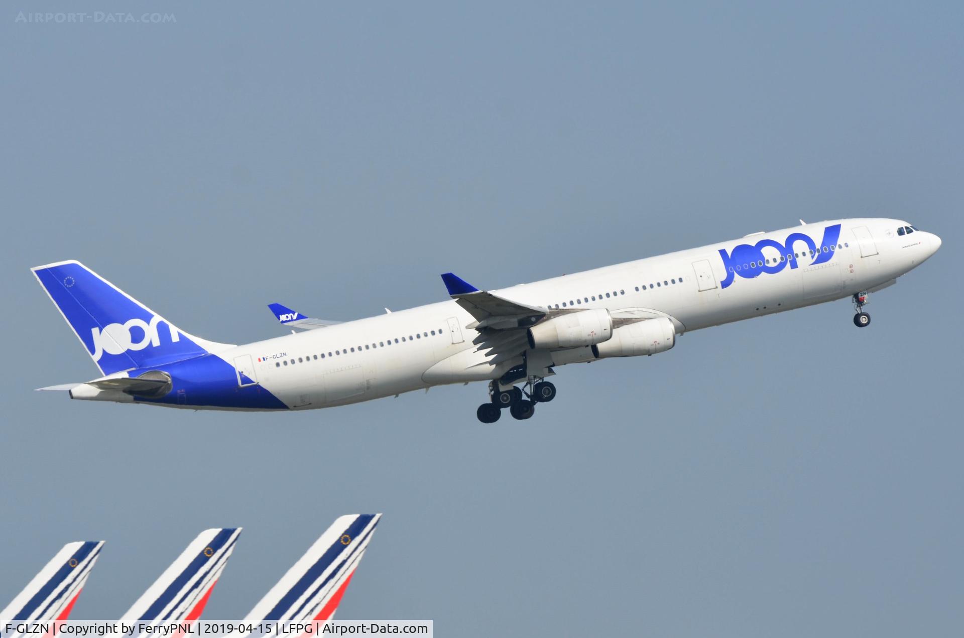 F-GLZN, 1998 Airbus A340-313X C/N 245, Departure of Joon A343 from CDG